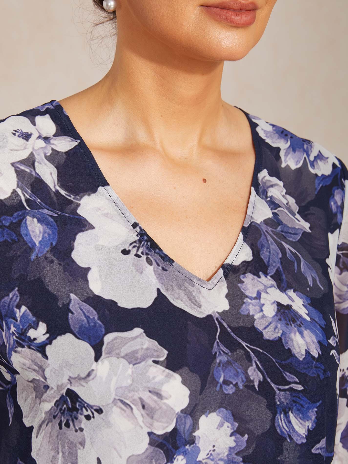 Elegant Boho Chiffon Ruffle Sleeve Blouse