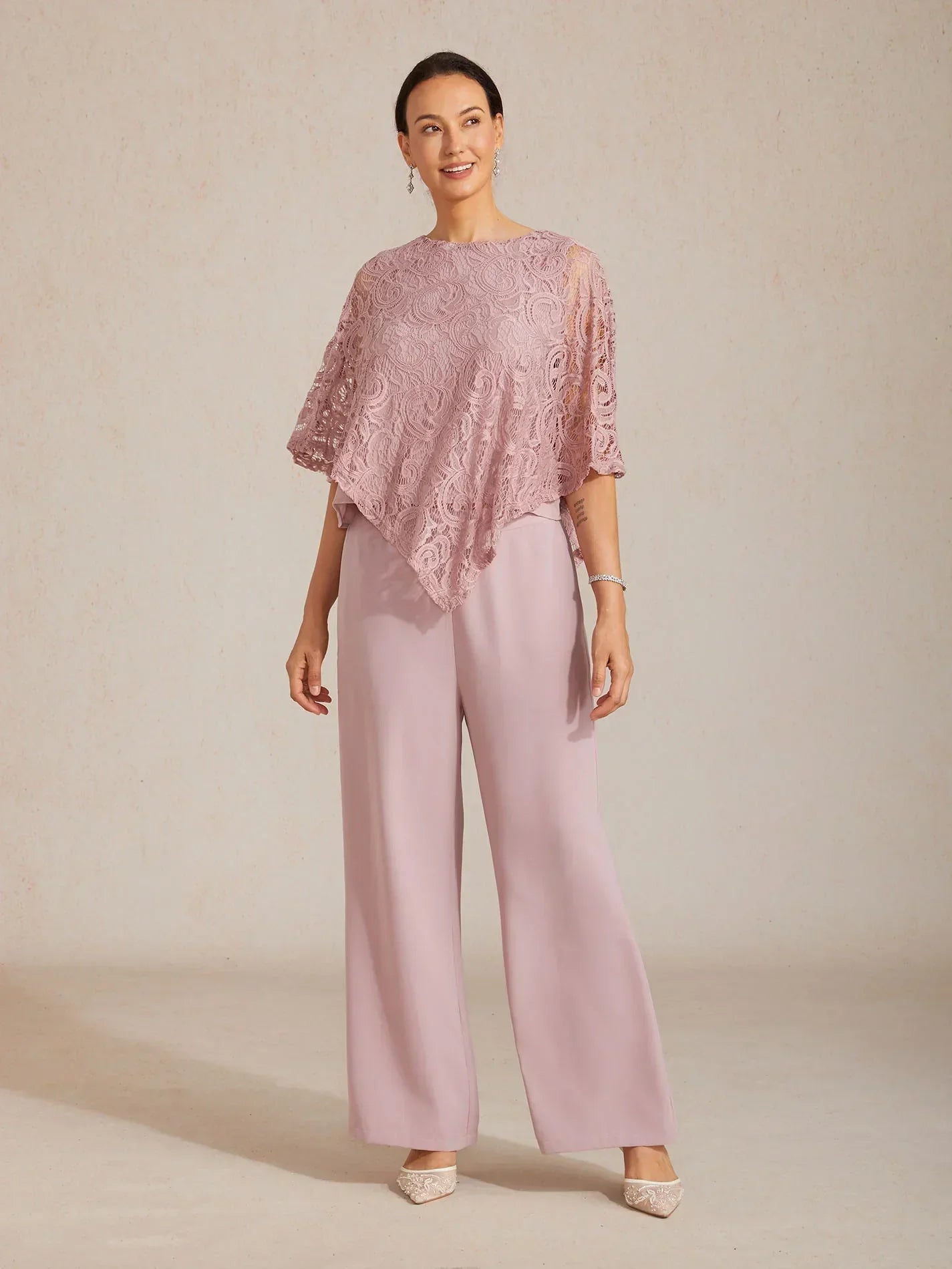 Elegant Kanten Top Met Vleermuismouwen