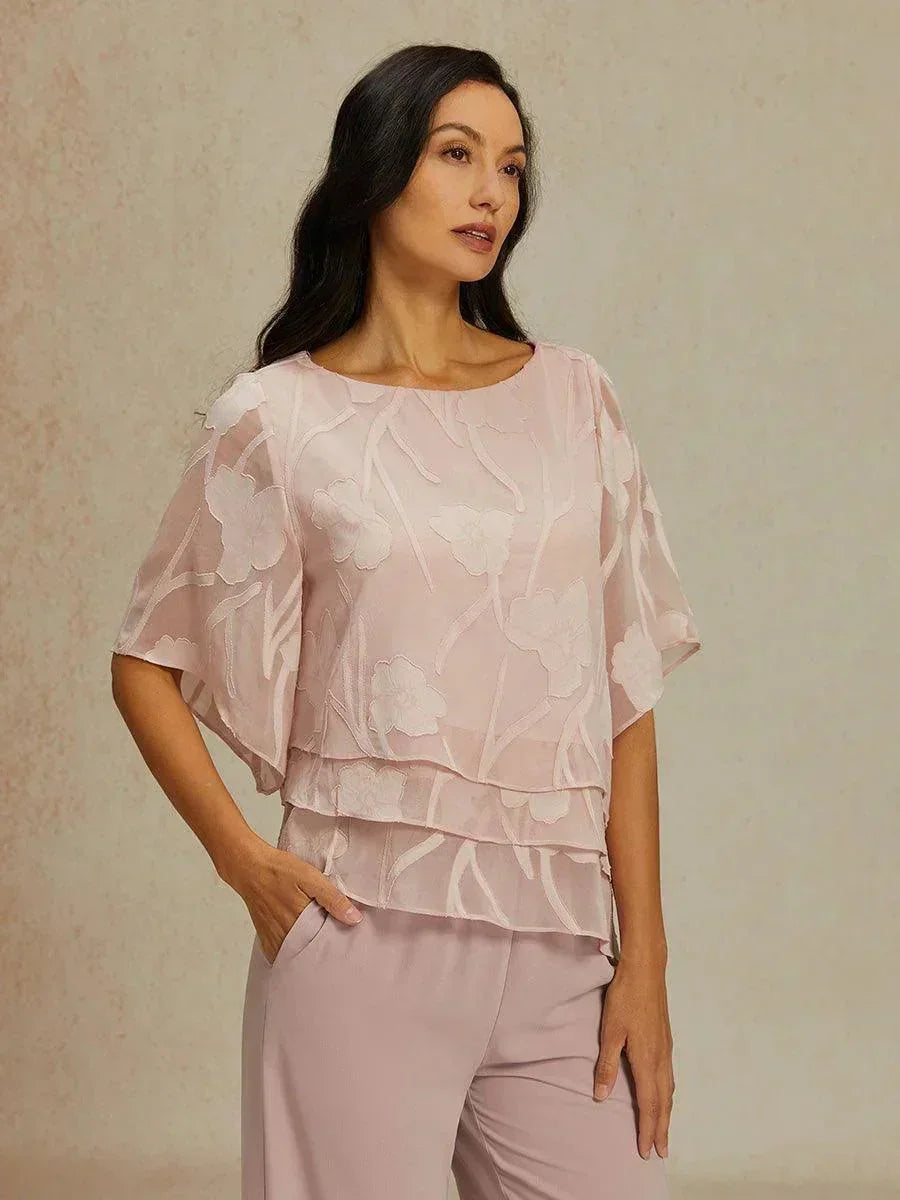 Gelaagde Chiffonblouse met Bloemenprint