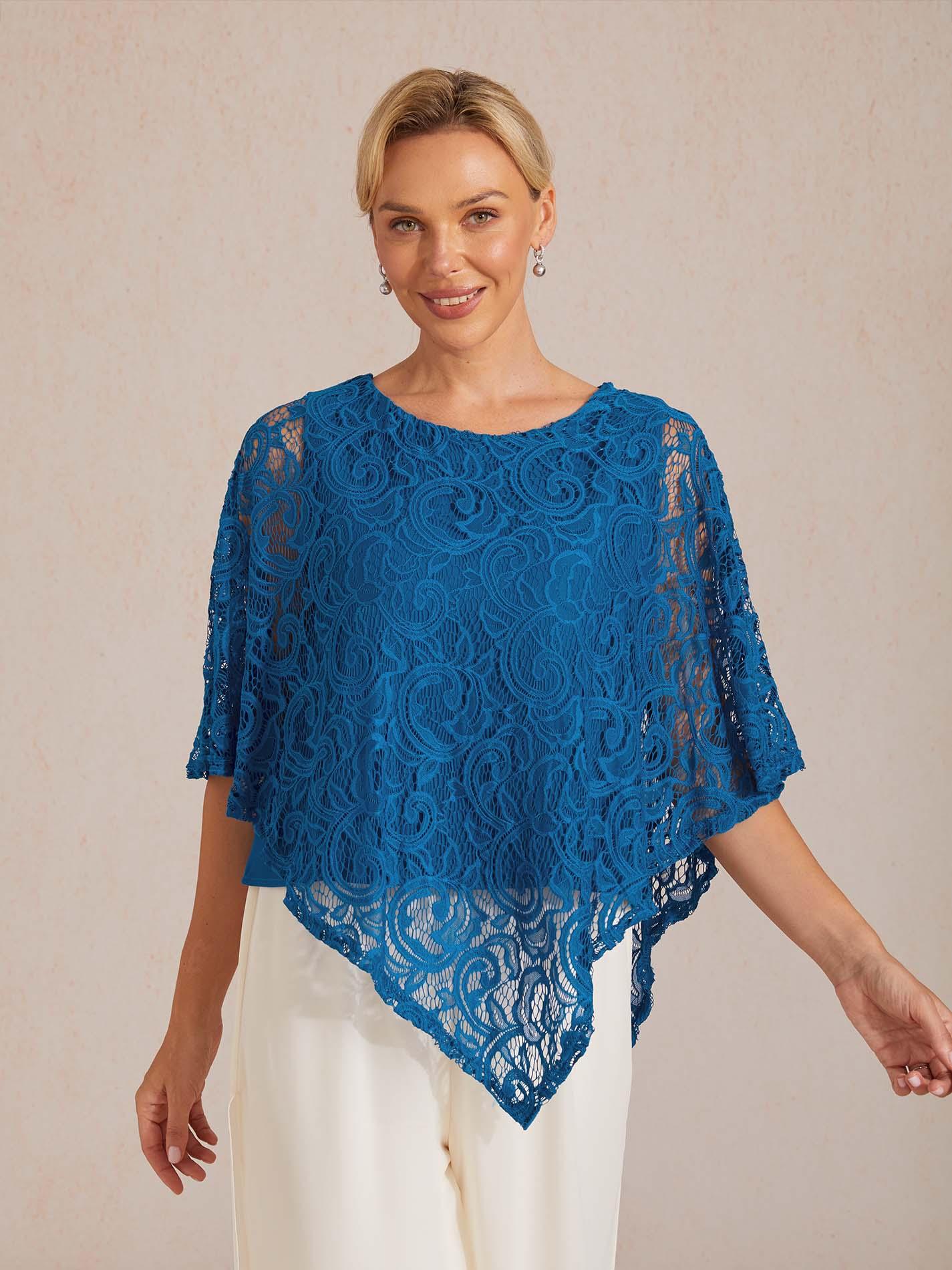 Elegante top met vleermuismouwen van kant