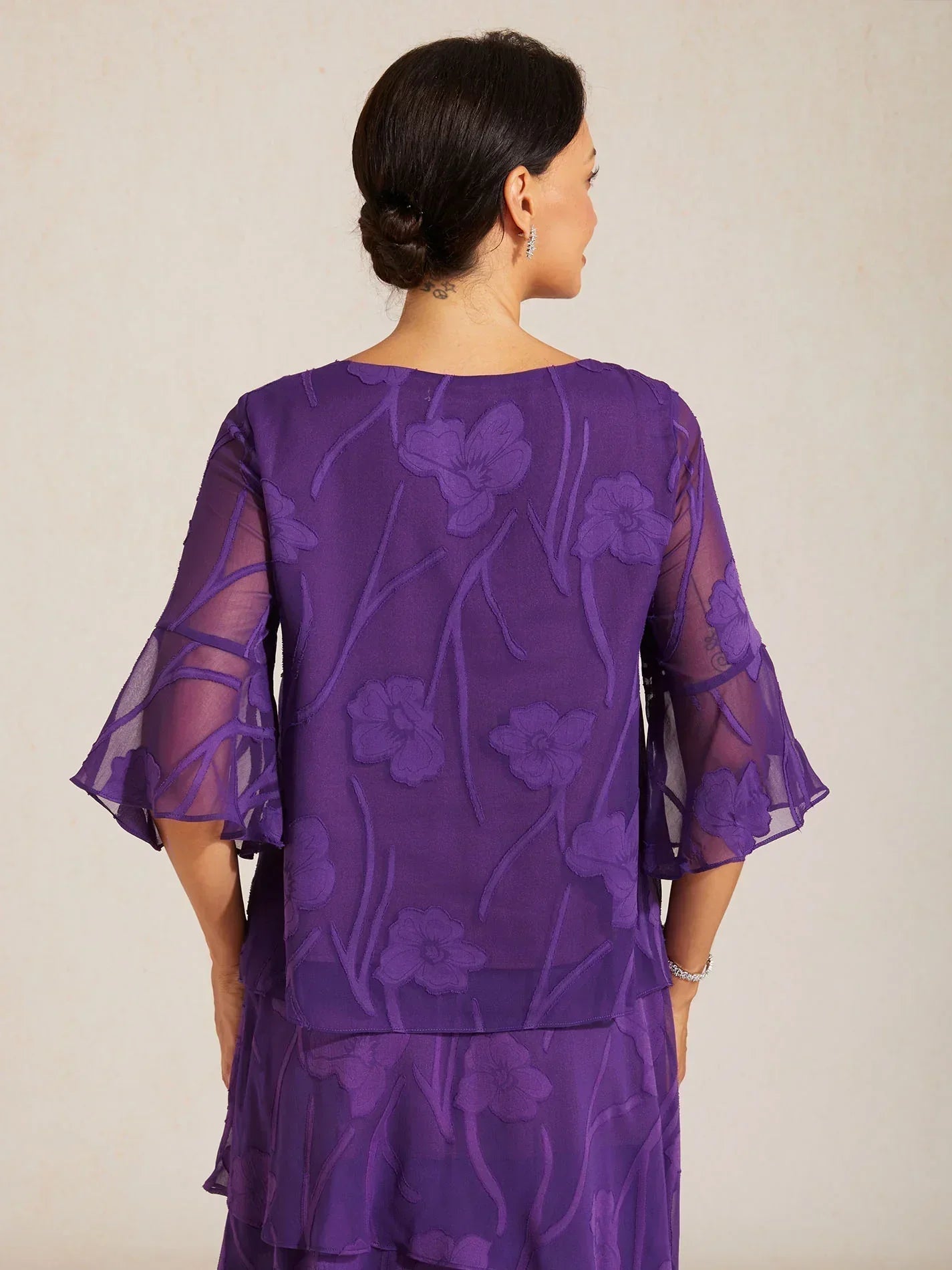 Elegante Chiffonblouse met Asymmetrische Zoom