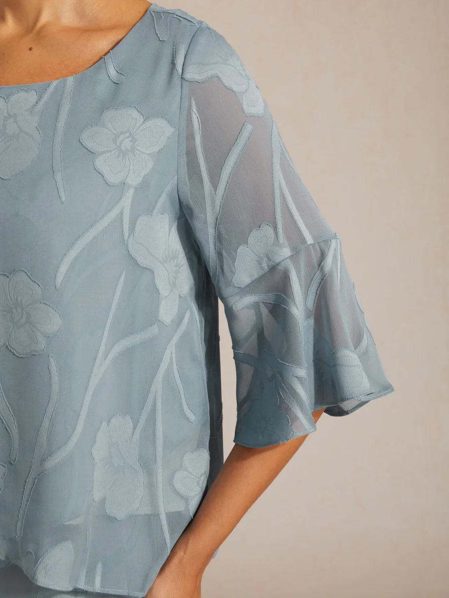 Elegante Chiffonblouse met Asymmetrische Zoom