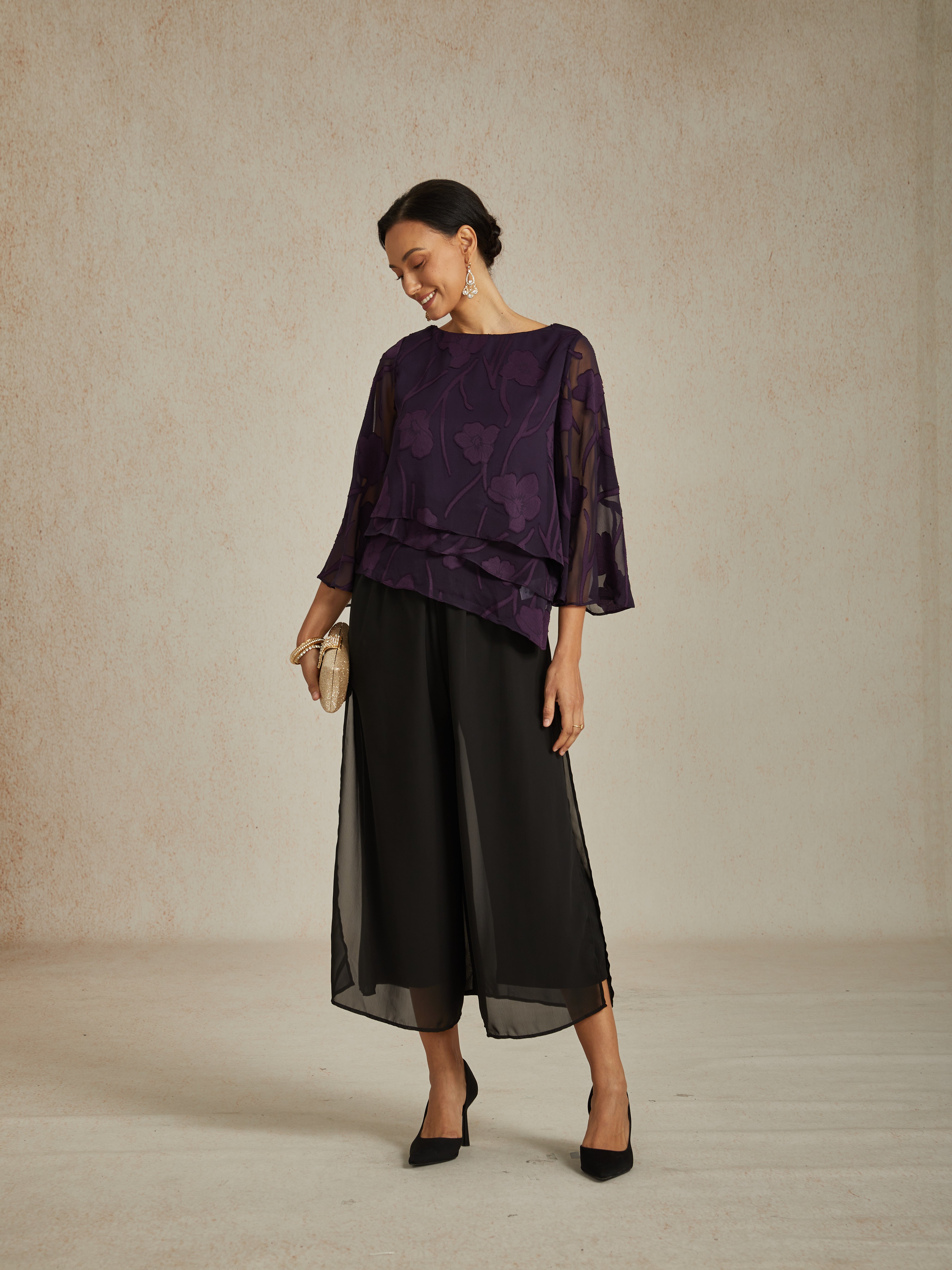 Chiffon Bloemenlaagjes Blouse