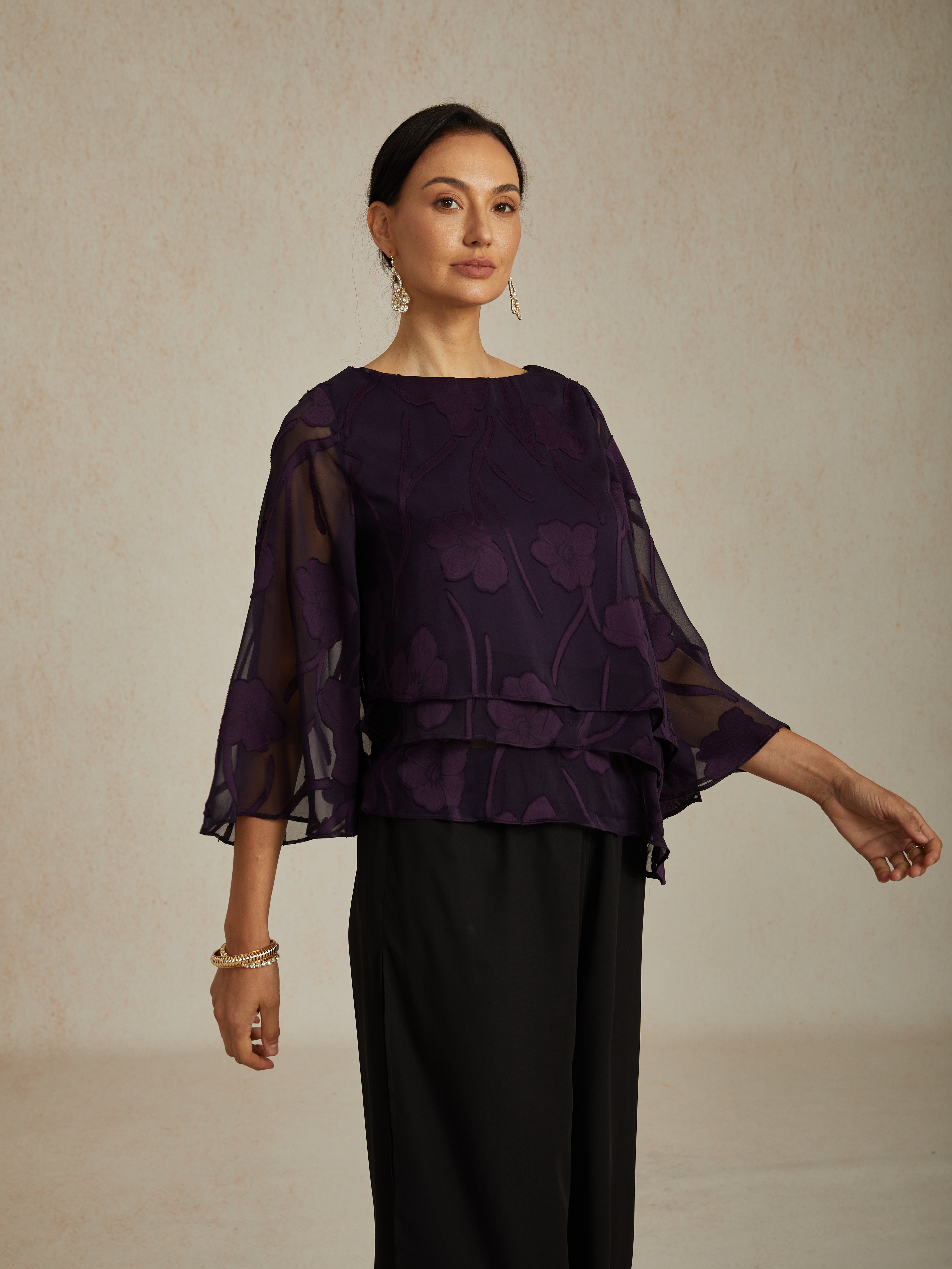 Chiffon Floral Layered Blouse