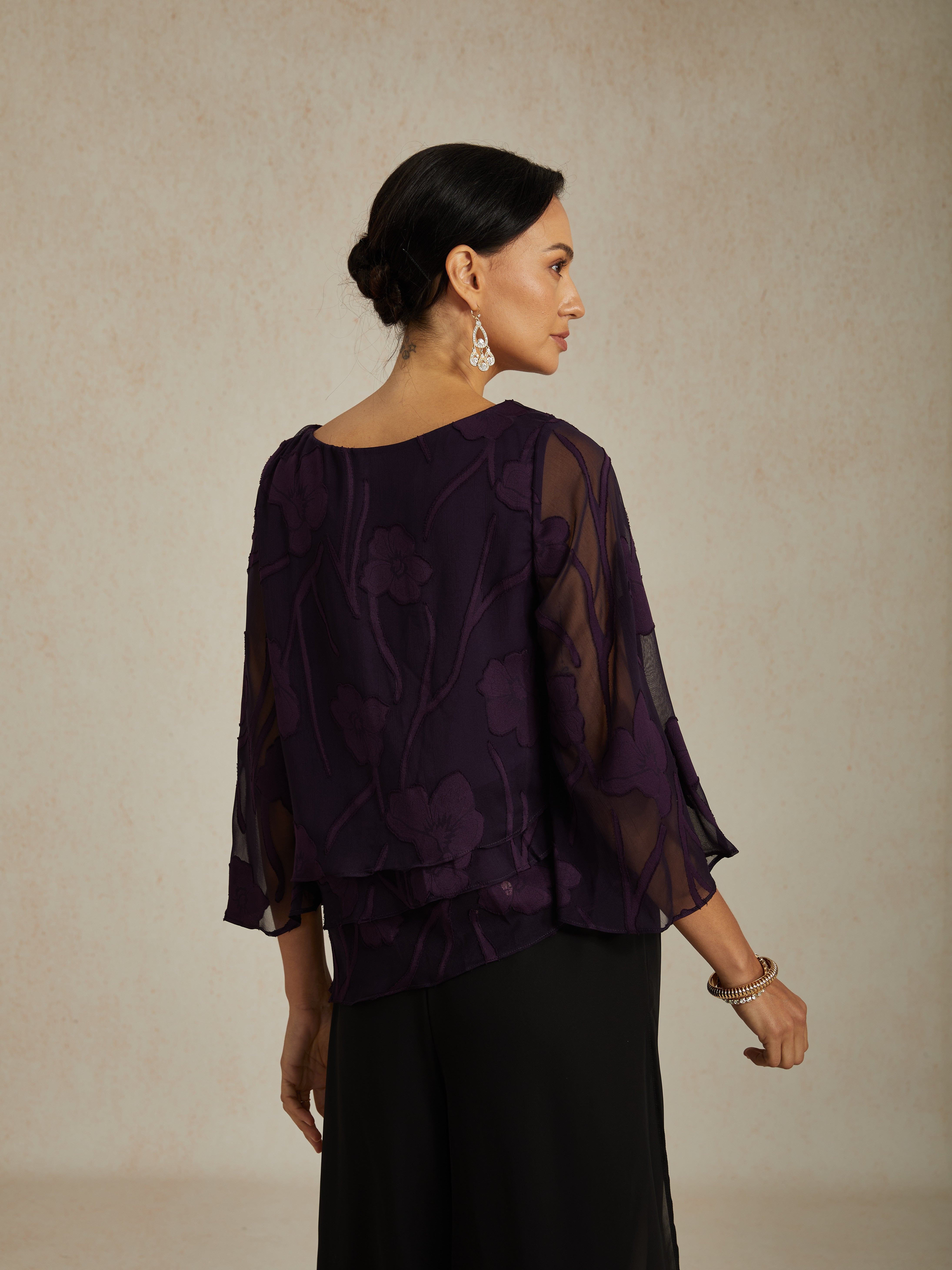 Chiffon Bloemenlaagjes Blouse