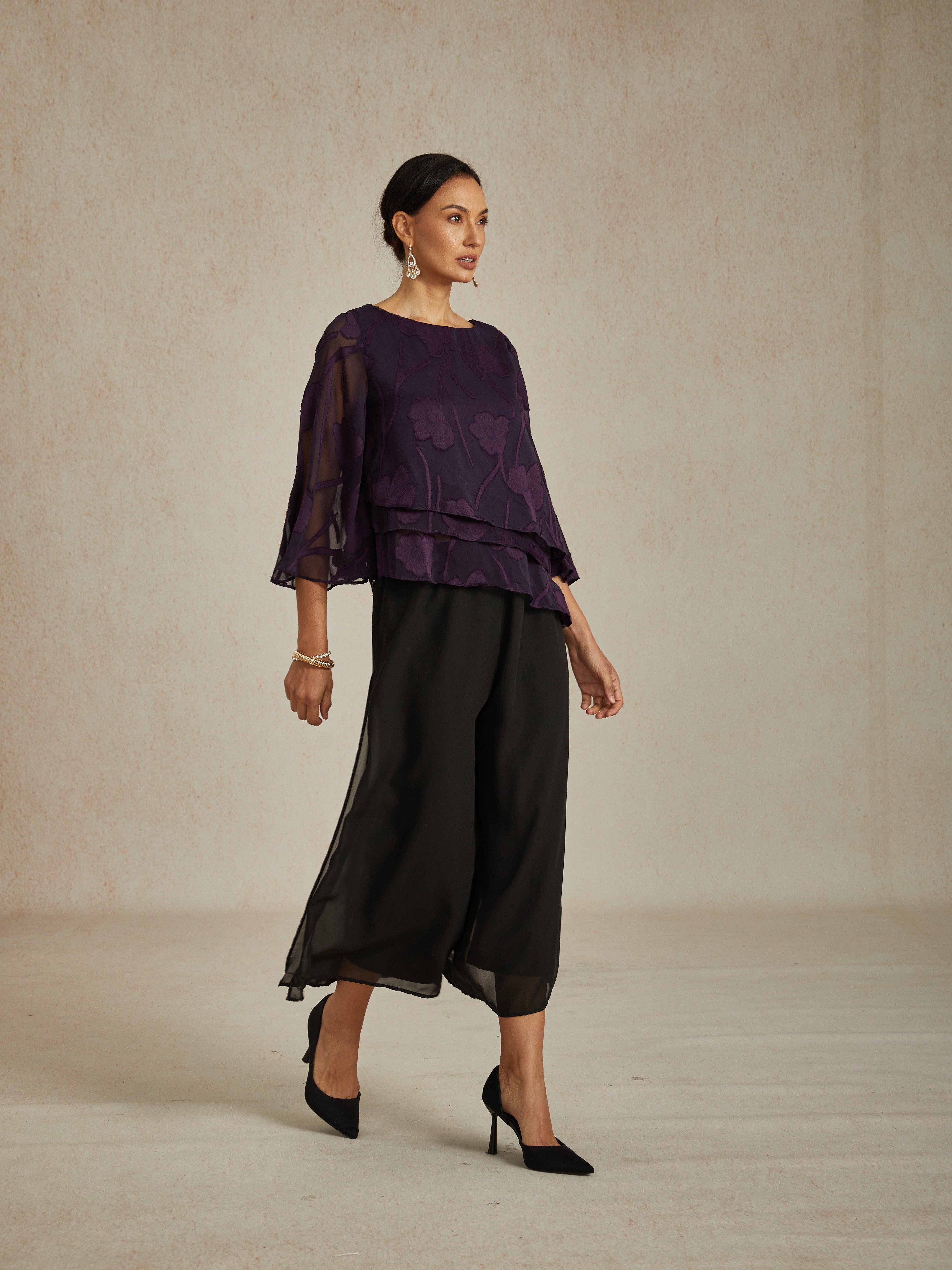 Chiffon Bloemenlaagjes Blouse