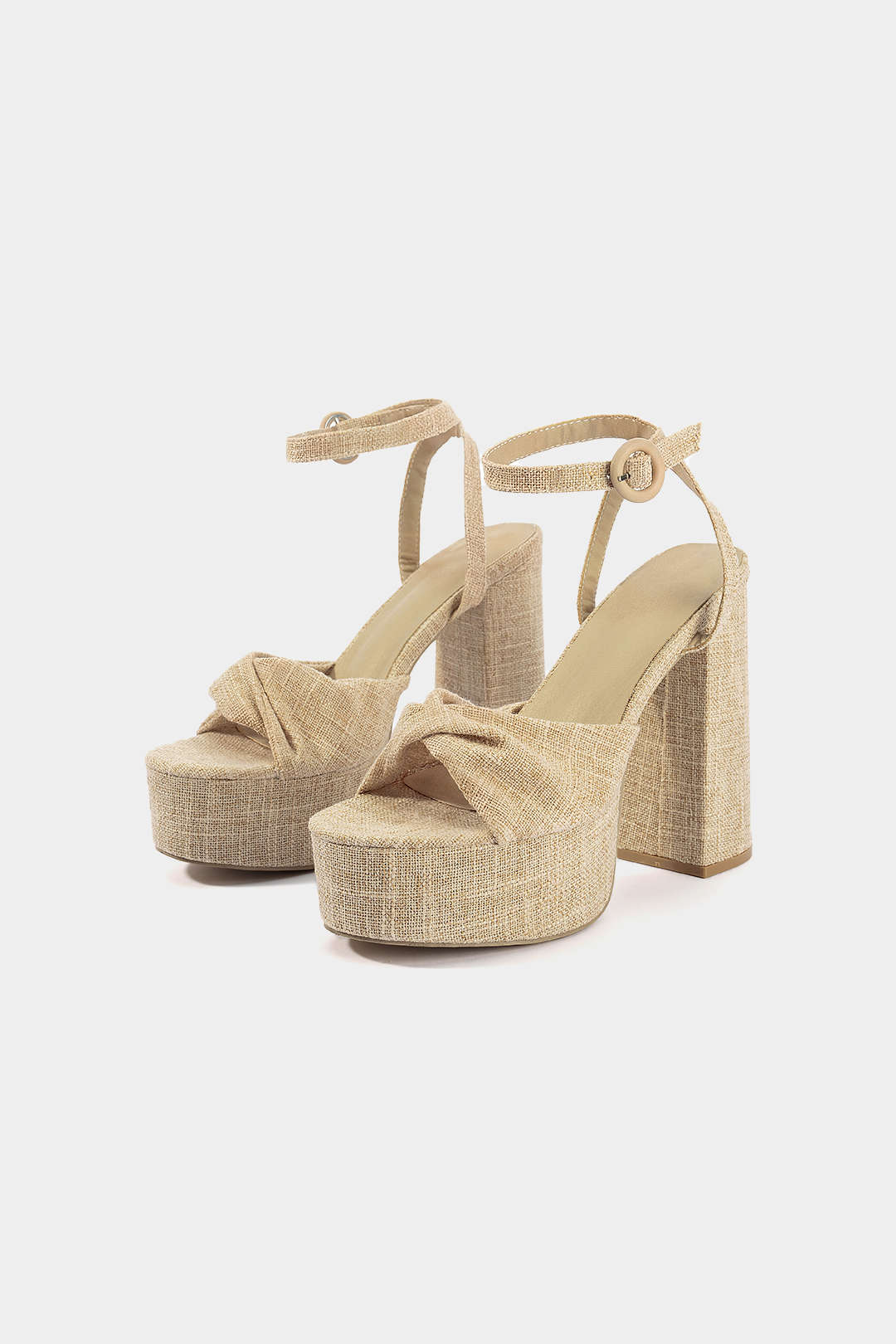 Strappy Thick-Soled Open Toe Heels