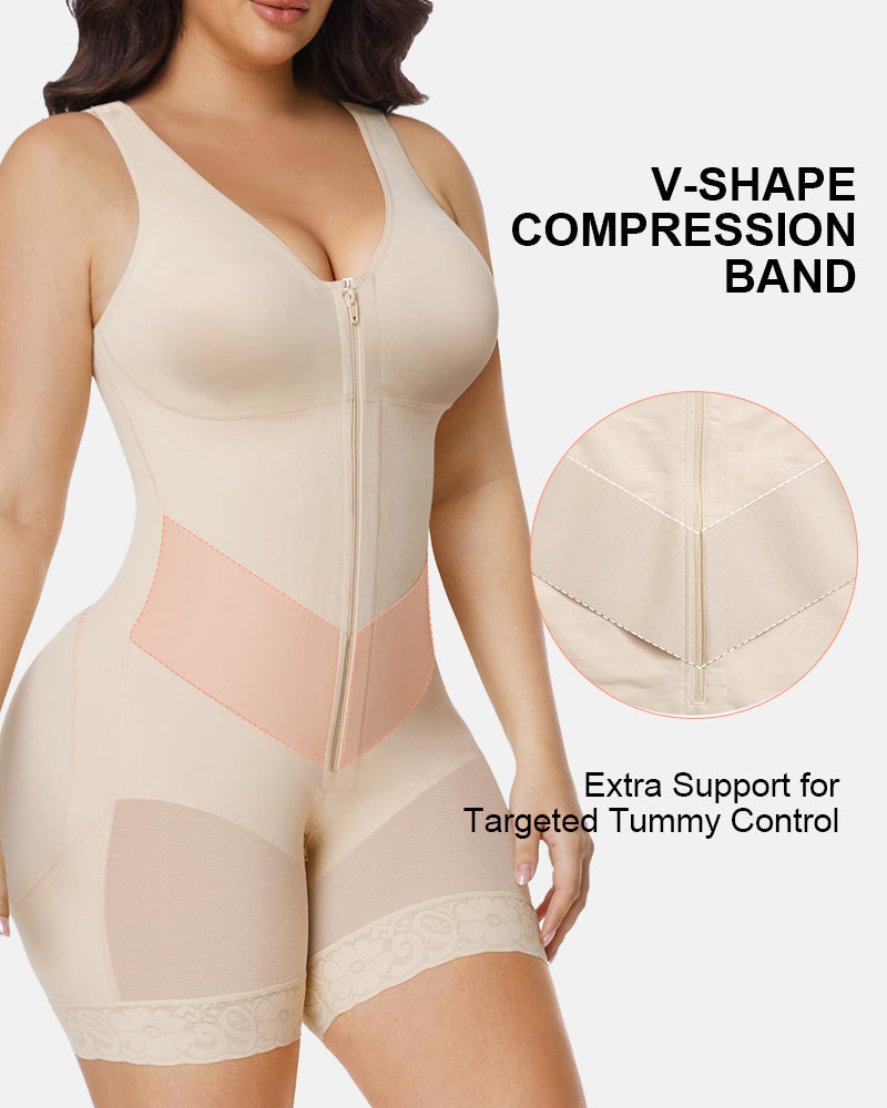Tummy Control Fajas Shapewear with V-shape Sculpting Elastic Band
