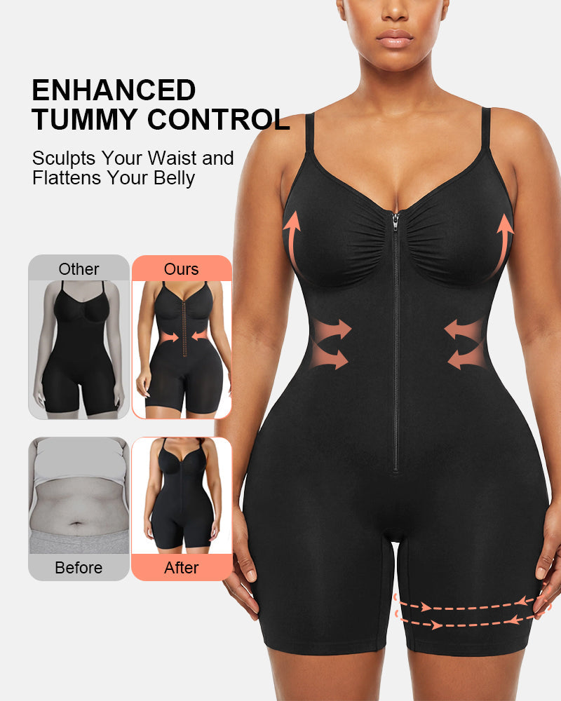 Ultra-Stretch Zip-Up Bodysuit — Sculpting Support & All-Day Comfort