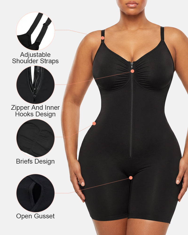 Ultra-Stretch Zip-Up Bodysuit — Sculpting Support & All-Day Comfort