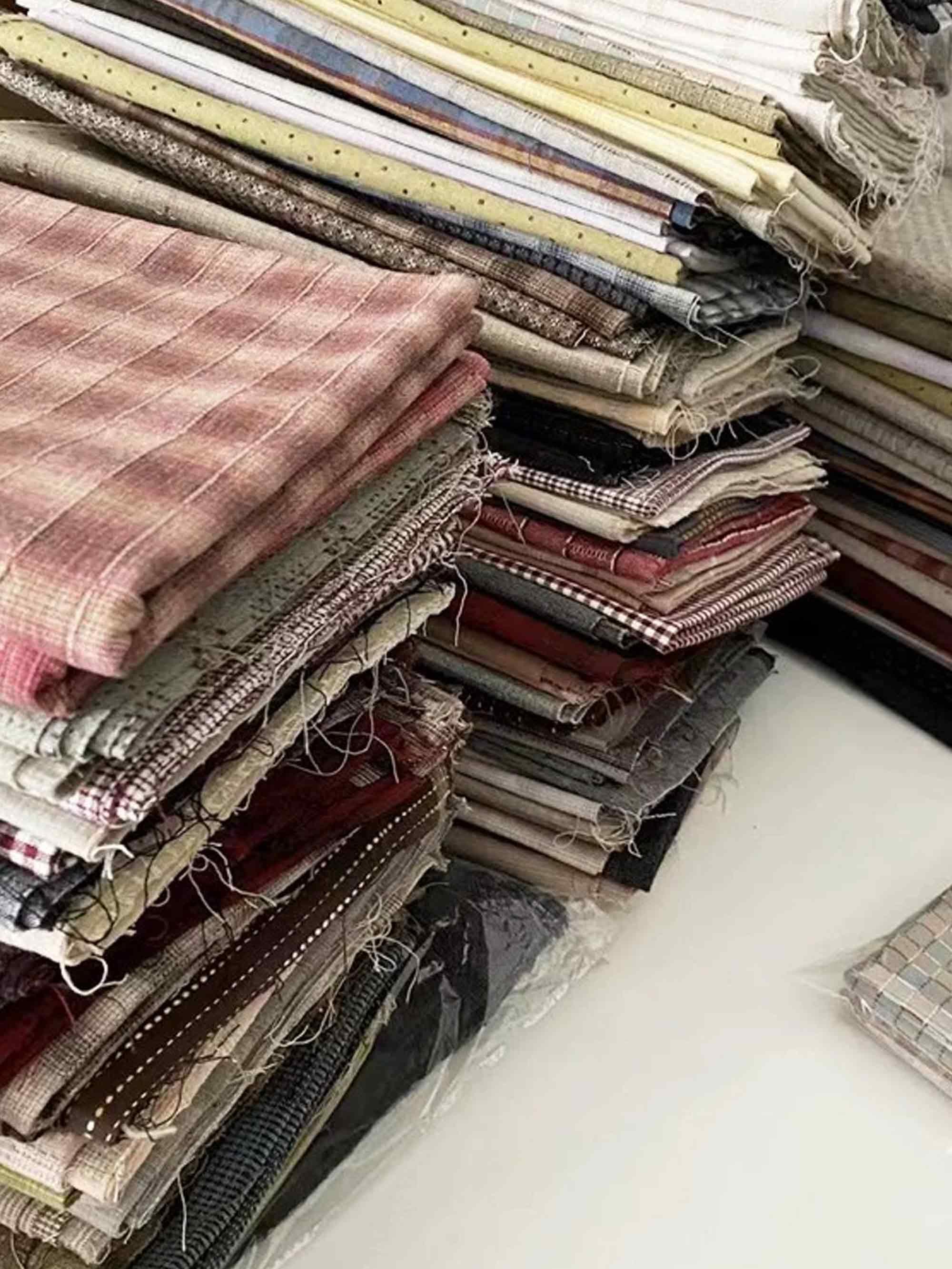 Yarn-Dyed Fabric Scraps for Clothes & Patchwork (10 Pieces)