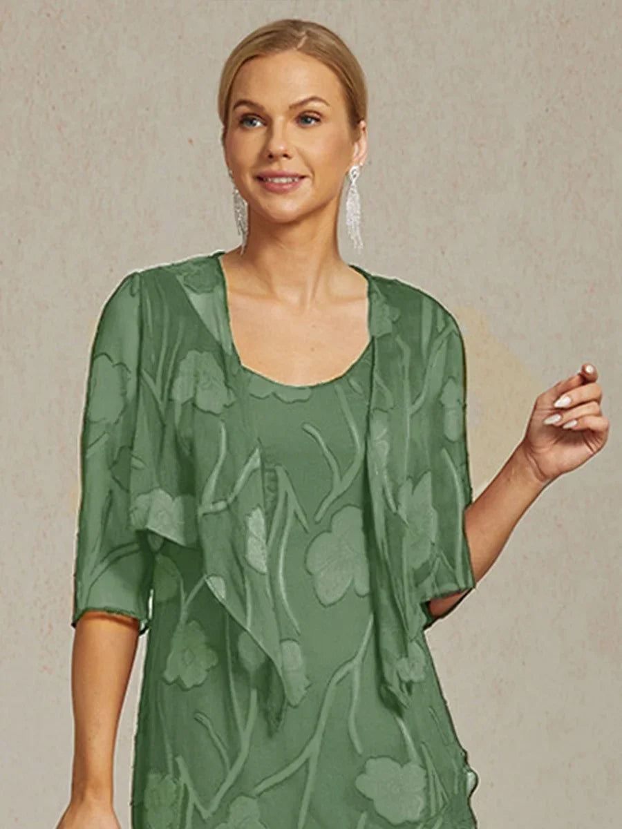 Bloemig Doorschijnend Chiffon Bolero Met 3/4-Mouwen