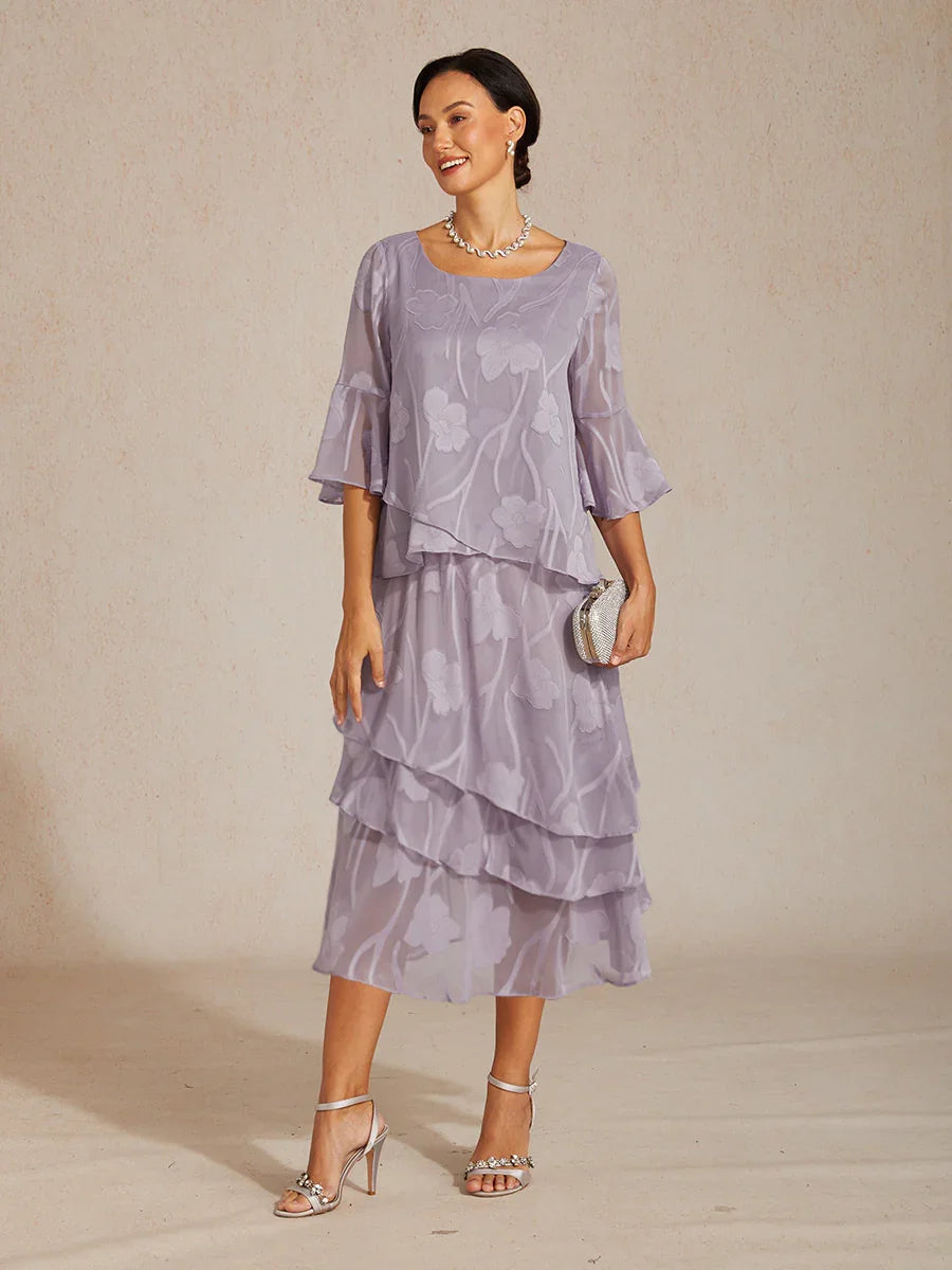 Elegante chiffon blouse met asymmetrische zoom
