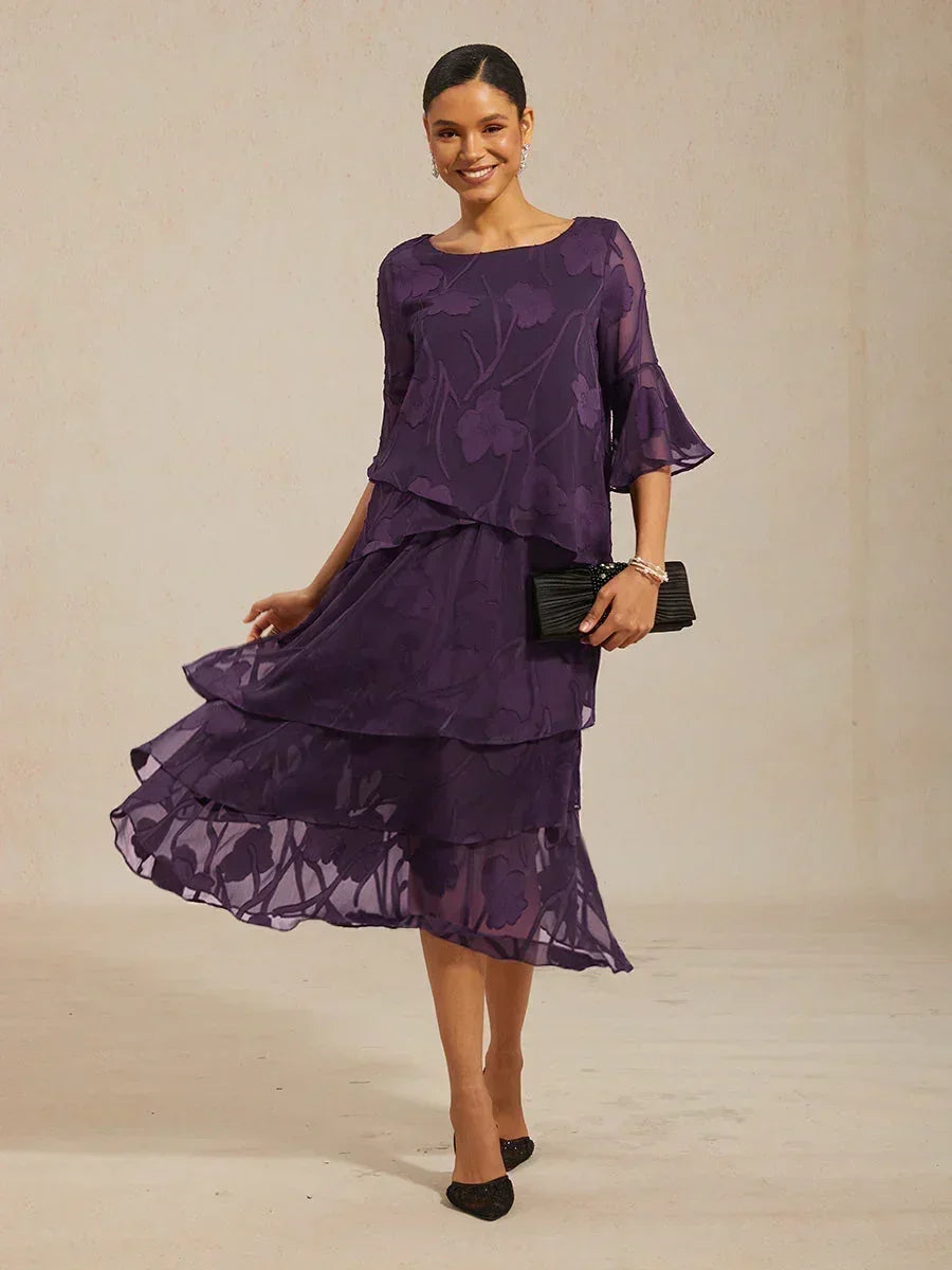 Gebloemde Chiffon Midi-Rok