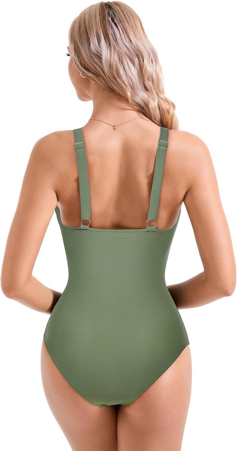 Maclair & Co. - Women Sexy Mesh Tummy Control Swimsuit Push Up High Waisted Bathing Suit