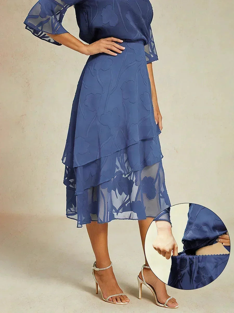 Gebloemde Chiffon Midi-Rok