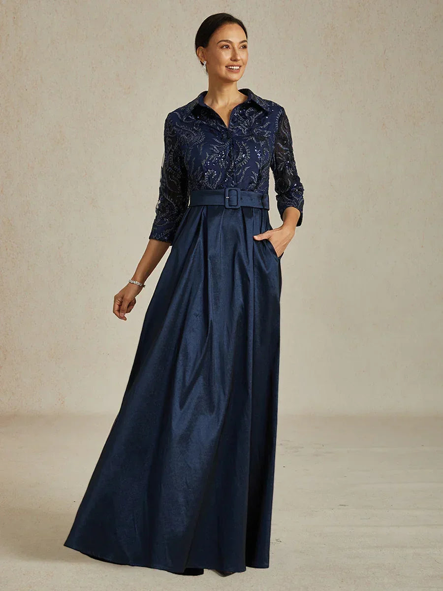 Stretch Taffeta Geborduurde Cocktailjurk Met Paisley-Paillettenlijfje