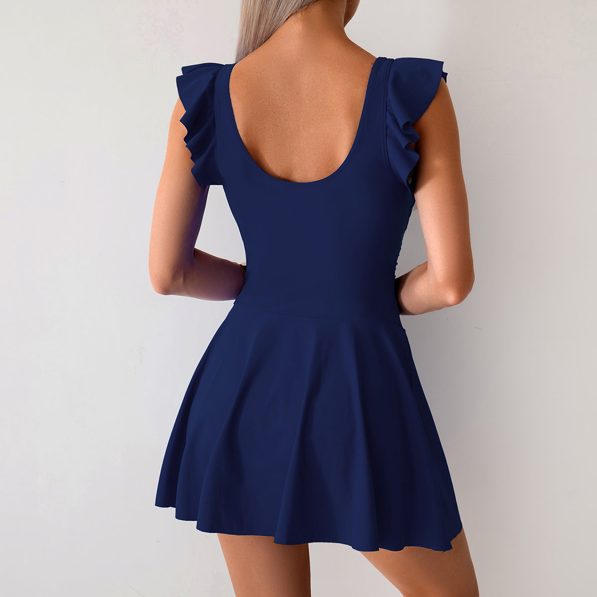 Maclair & Co. - Women One Piece Swim Dress Tummy Control Swimsuit Slimming Ruffle Side Tie Kont Swimdress Bathing Suit