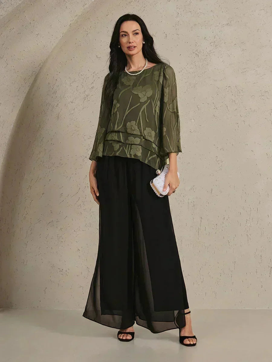 Gelaagde Chiffonblouse met Bloemenprint
