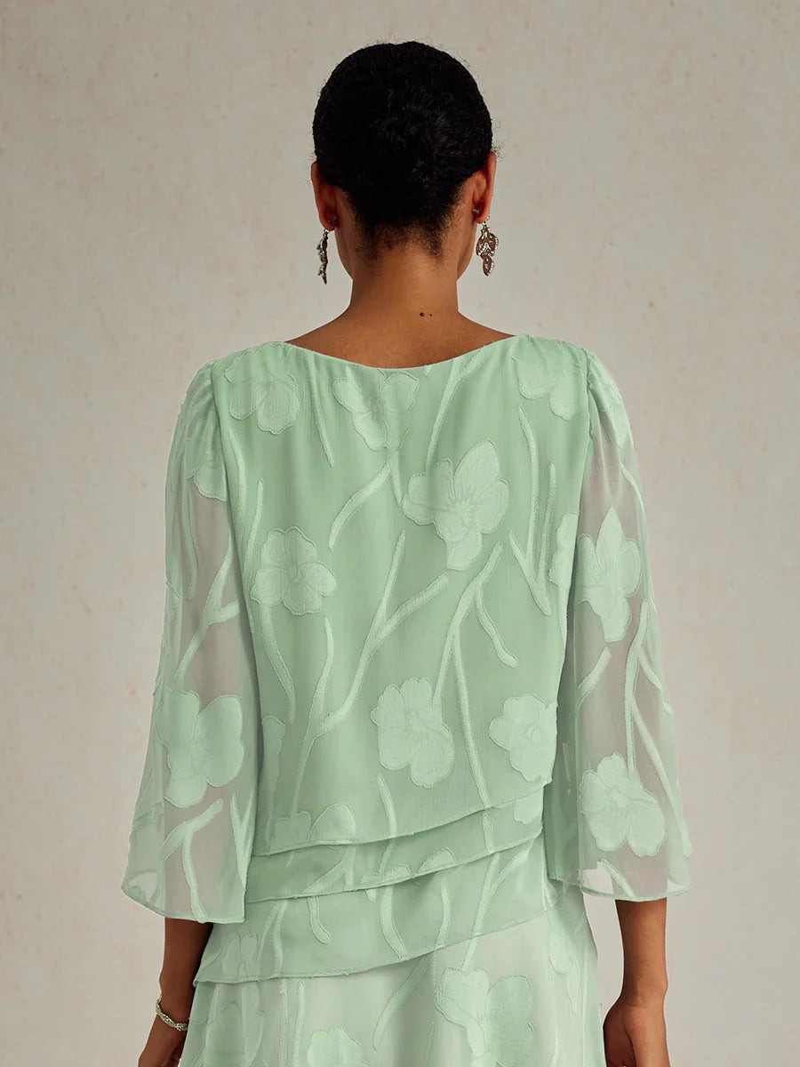 Chiffon Bloemenlaagjes Blouse
