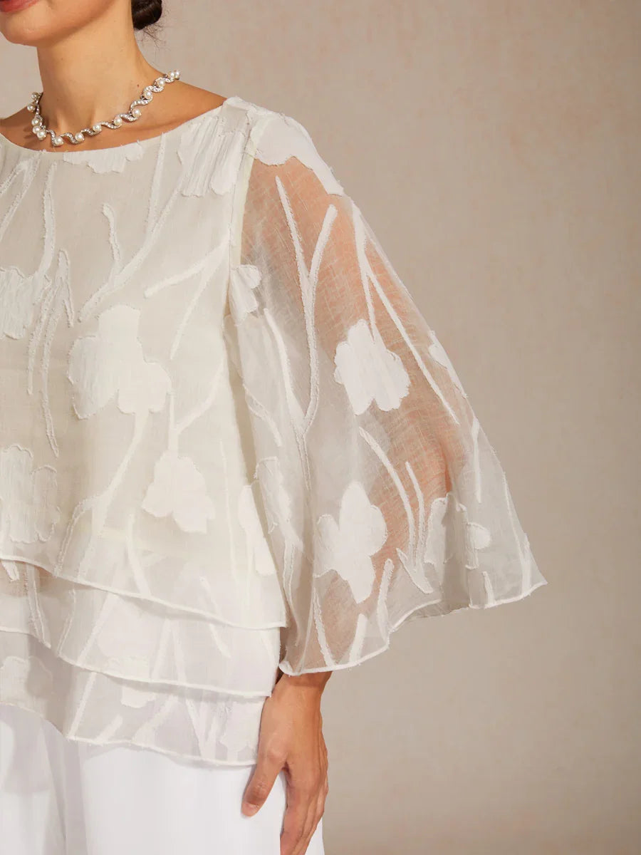 Chiffon Bloemenlaagjes Blouse