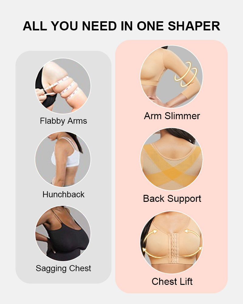 Slimming Arm Compression Top with Chest Support and Back Posture Correction