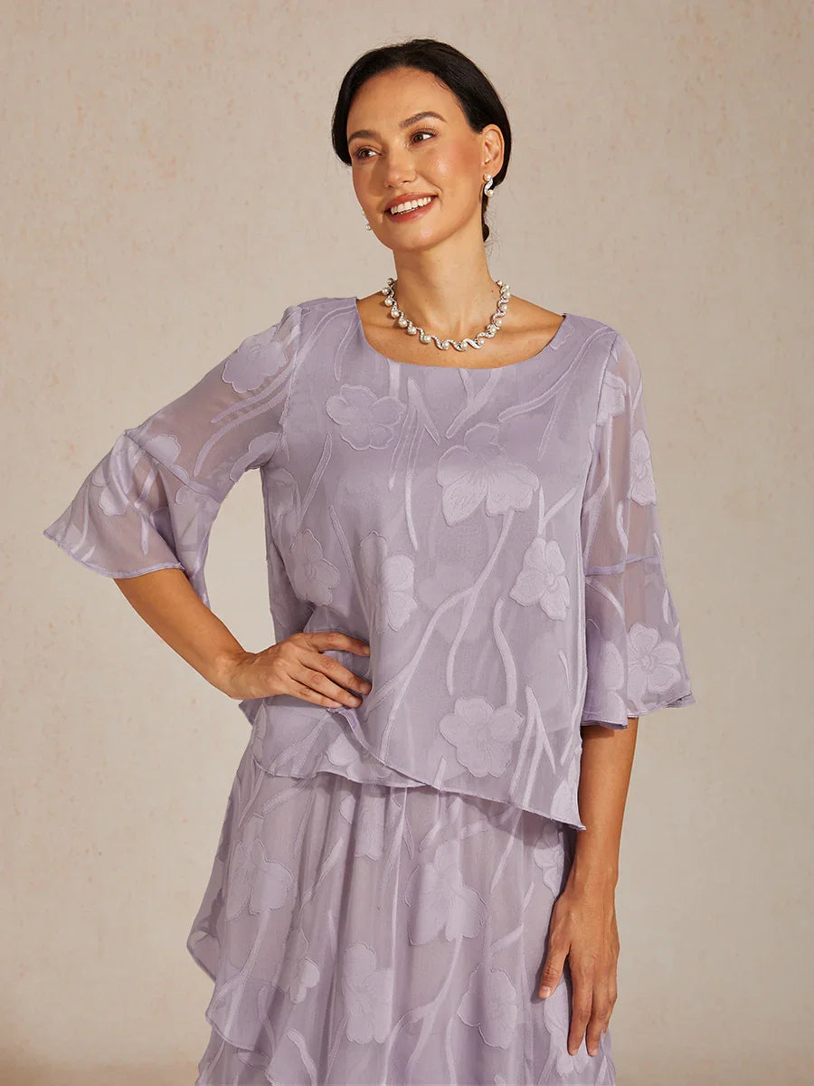 Elegante chiffon blouse met asymmetrische zoom