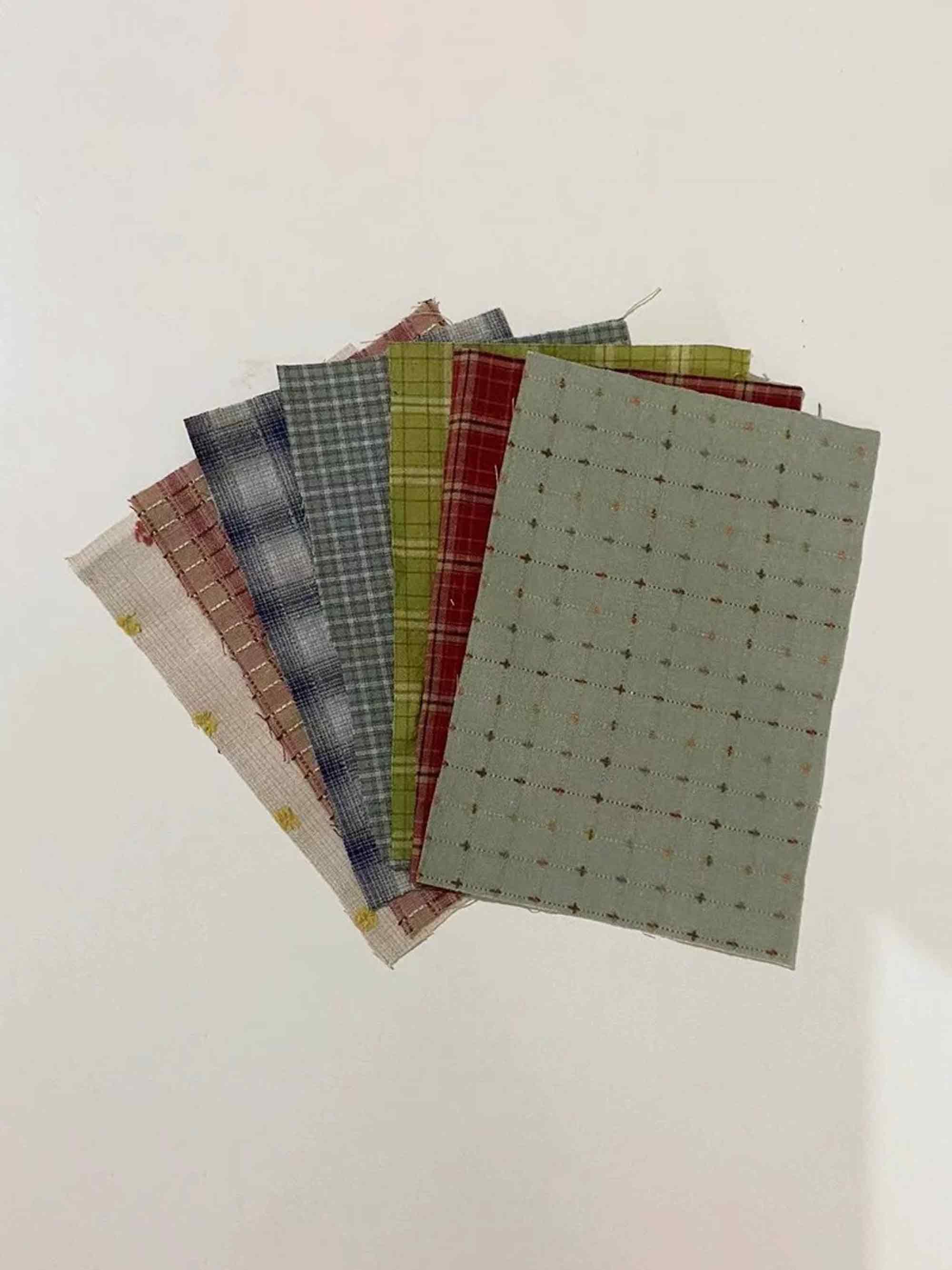 Yarn-Dyed Fabric Scraps for Clothes & Patchwork (10 Pieces)