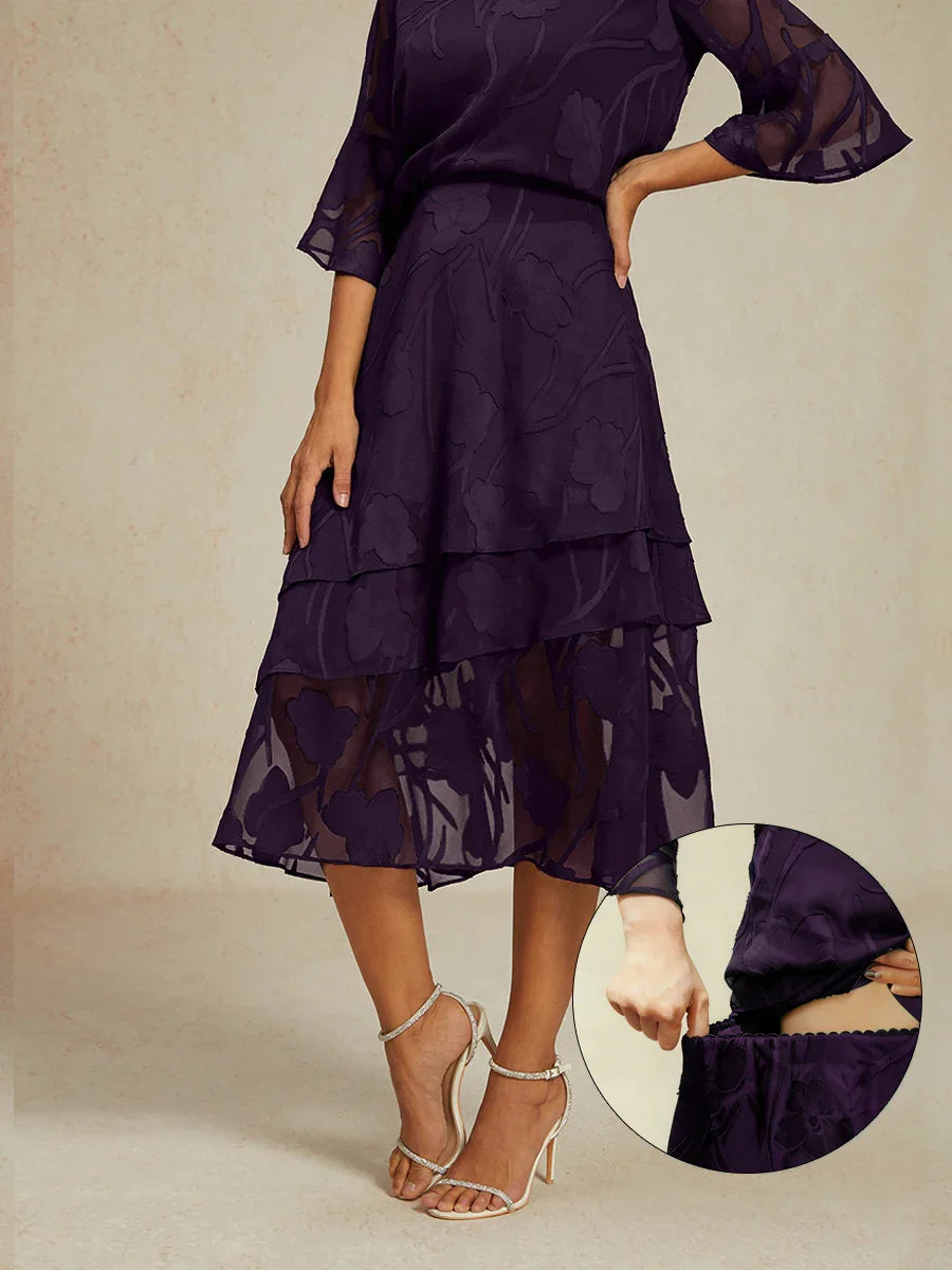 Chiffon Midi-rok met Bloemen