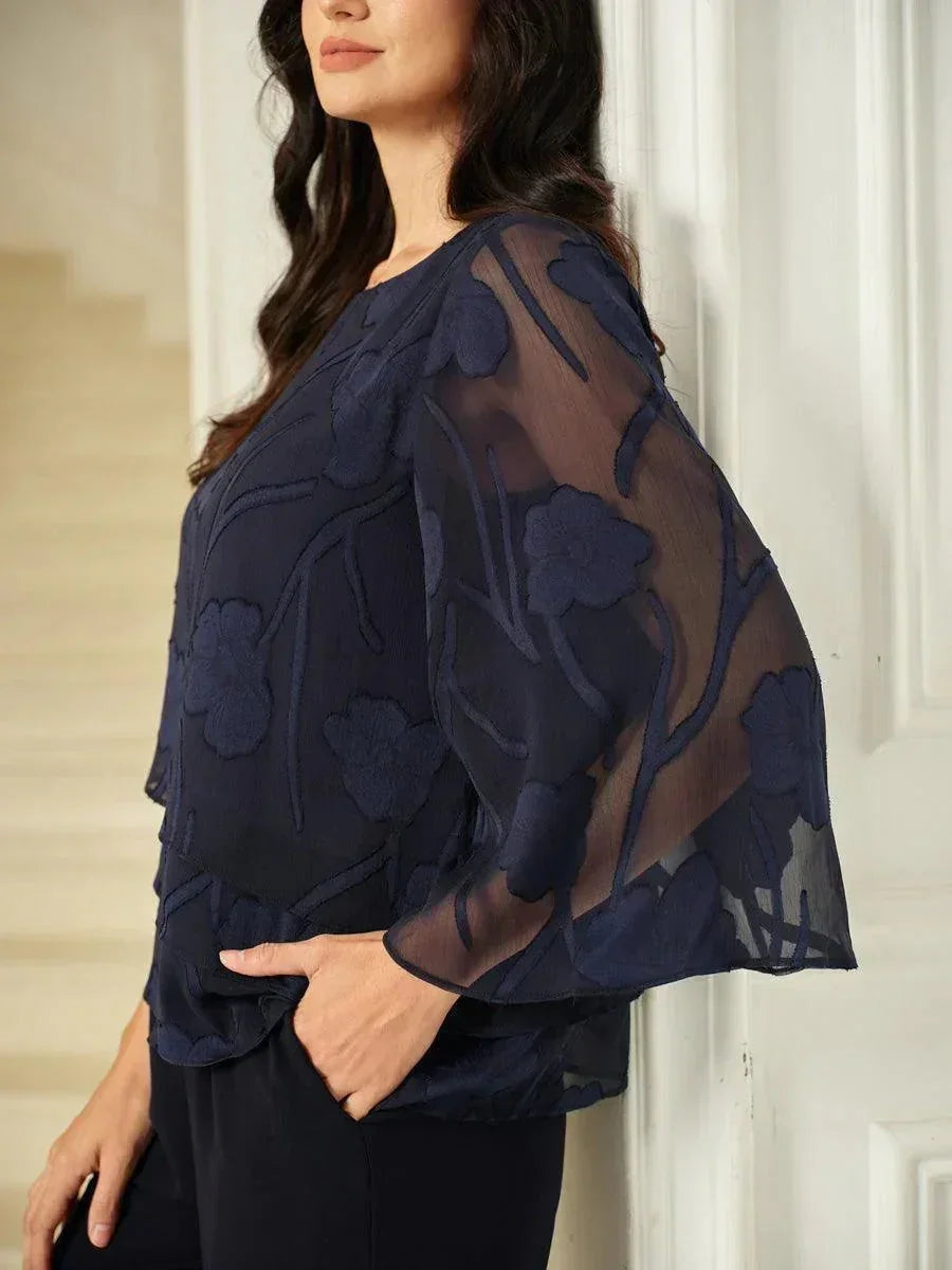 Chiffon Bloemenprint Gelaagde Blouse