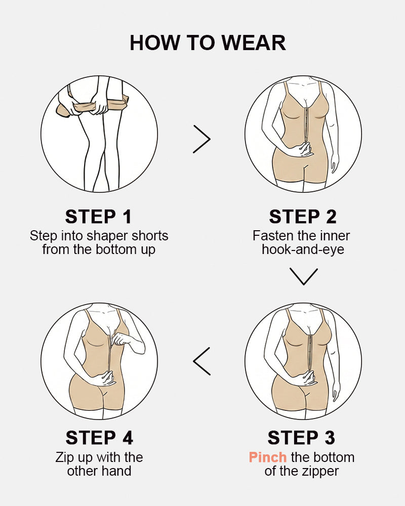 Ultra-Stretch Zip-Up Bodysuit — Sculpting Support & All-Day Comfort