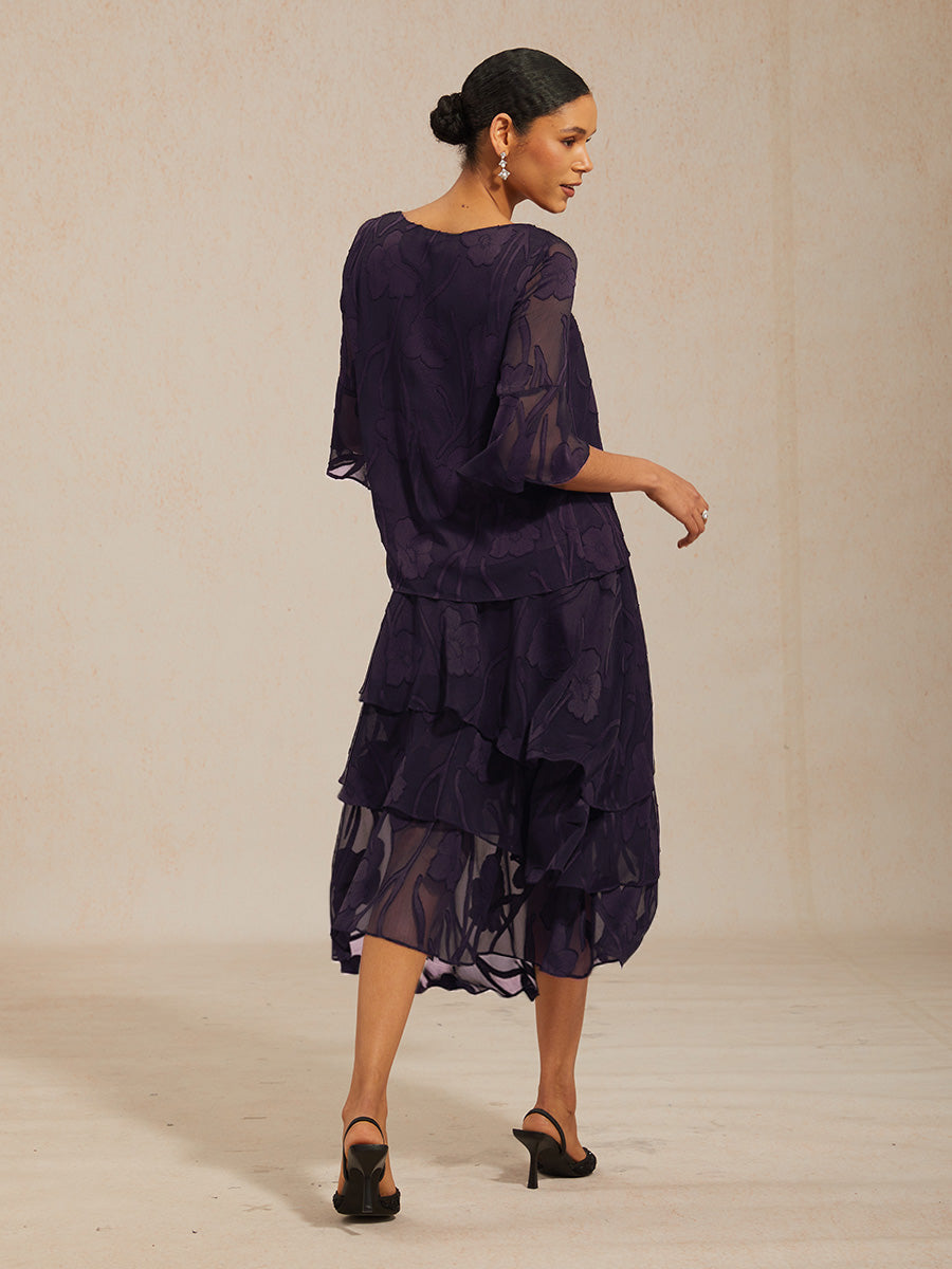 Elegante Chiffonblouse met Asymmetrische Zoom