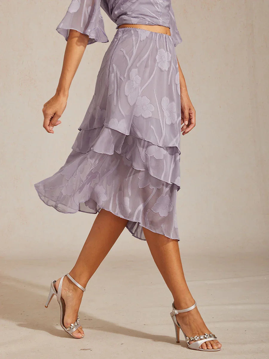Chiffon Midi-rok met Bloemenprint
