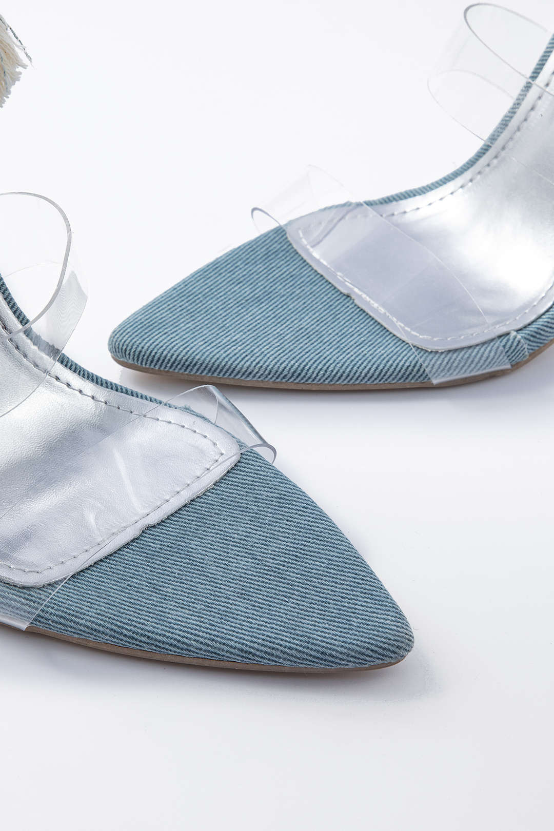 Denim Lace-up High Heel Sandals