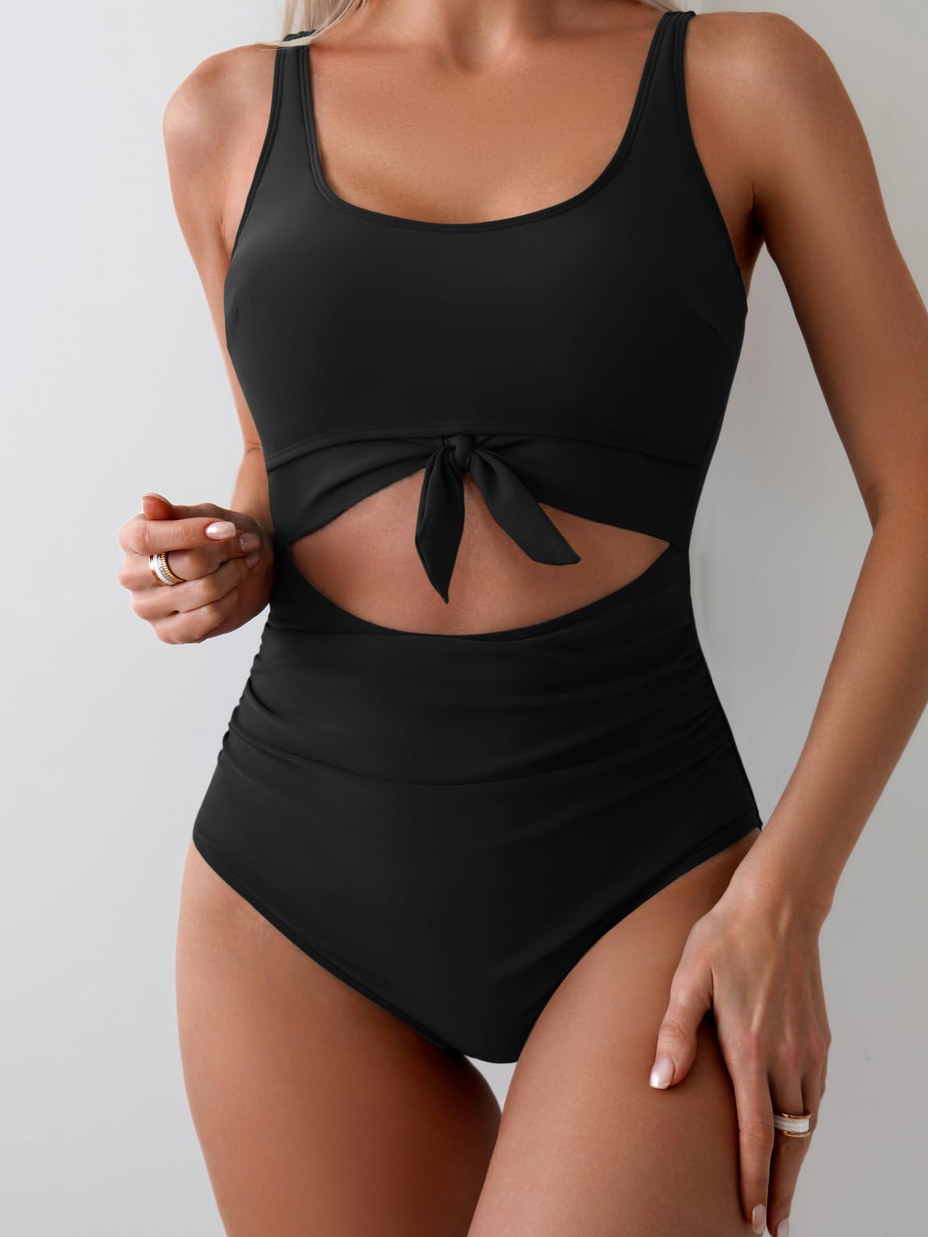 Maclair & Co. - Women's One Piece Swimsuit Tummy Control Slimming Bathing Suit Cutout Tie Knot Swimwear
