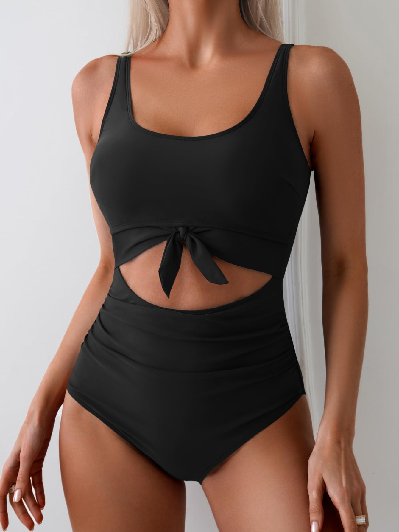 Maclair & Co. - Women's One Piece Swimsuit Tummy Control Slimming Bathing Suit Cutout Tie Knot Swimwear