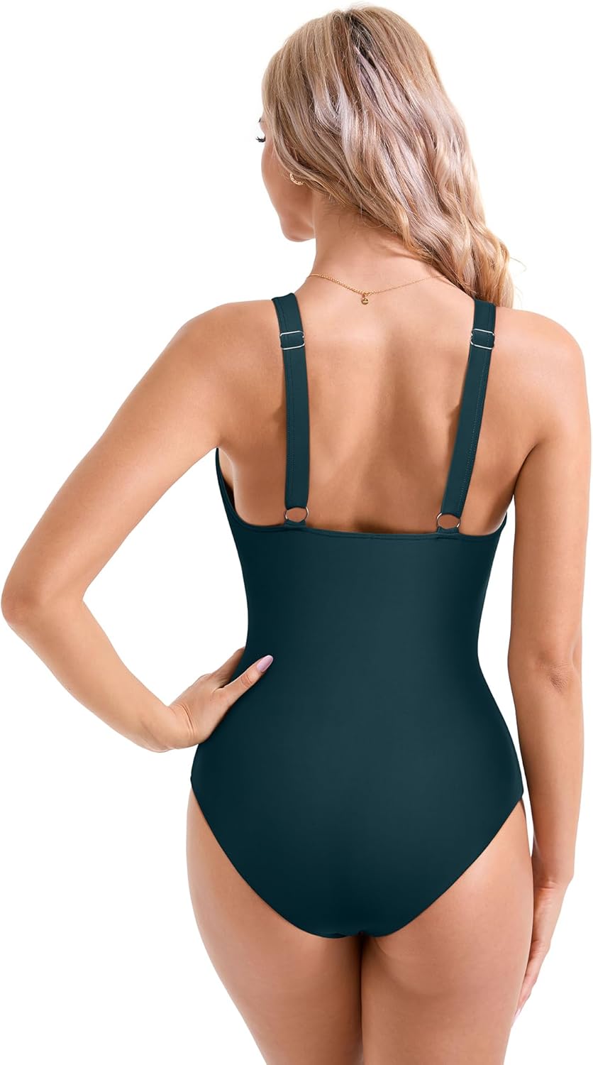 Maclair & Co. - Women Sexy Mesh Tummy Control Swimsuit Push Up High Waisted Bathing Suit