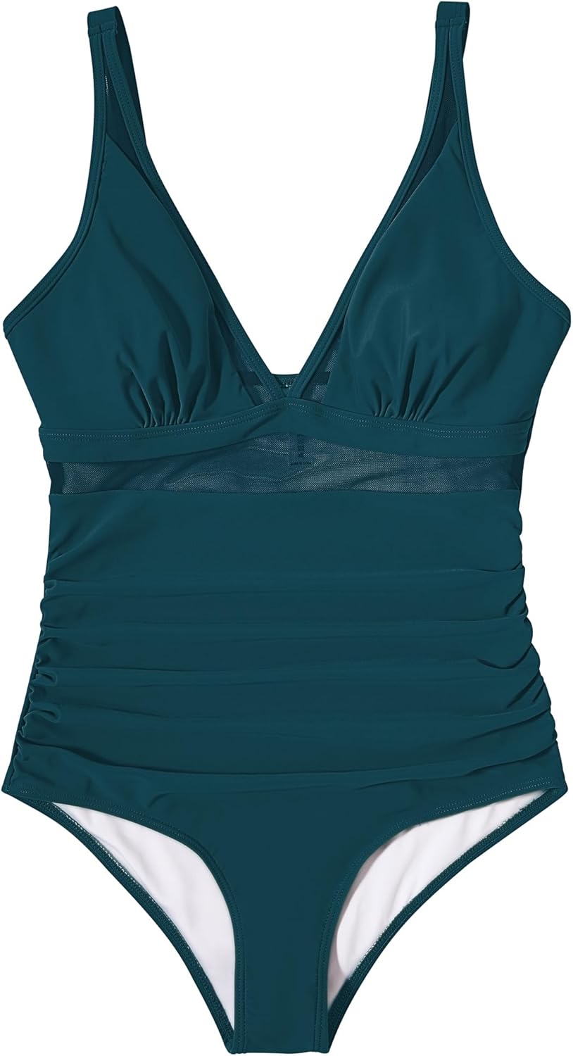 Maclair & Co. - Women Sexy Mesh Tummy Control Swimsuit Push Up High Waisted Bathing Suit