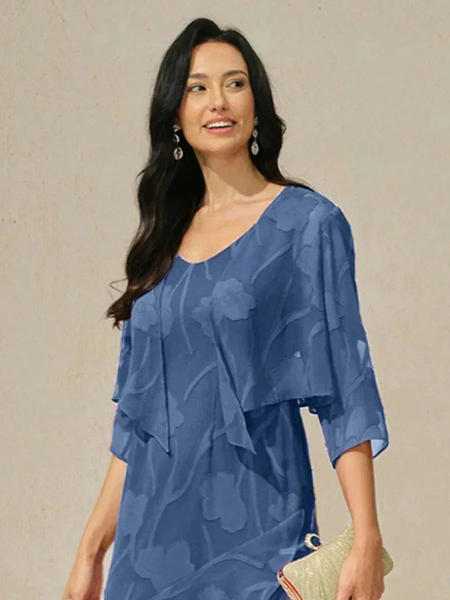 Floral Sheer Chiffon 3/4 Sleeve Shrug