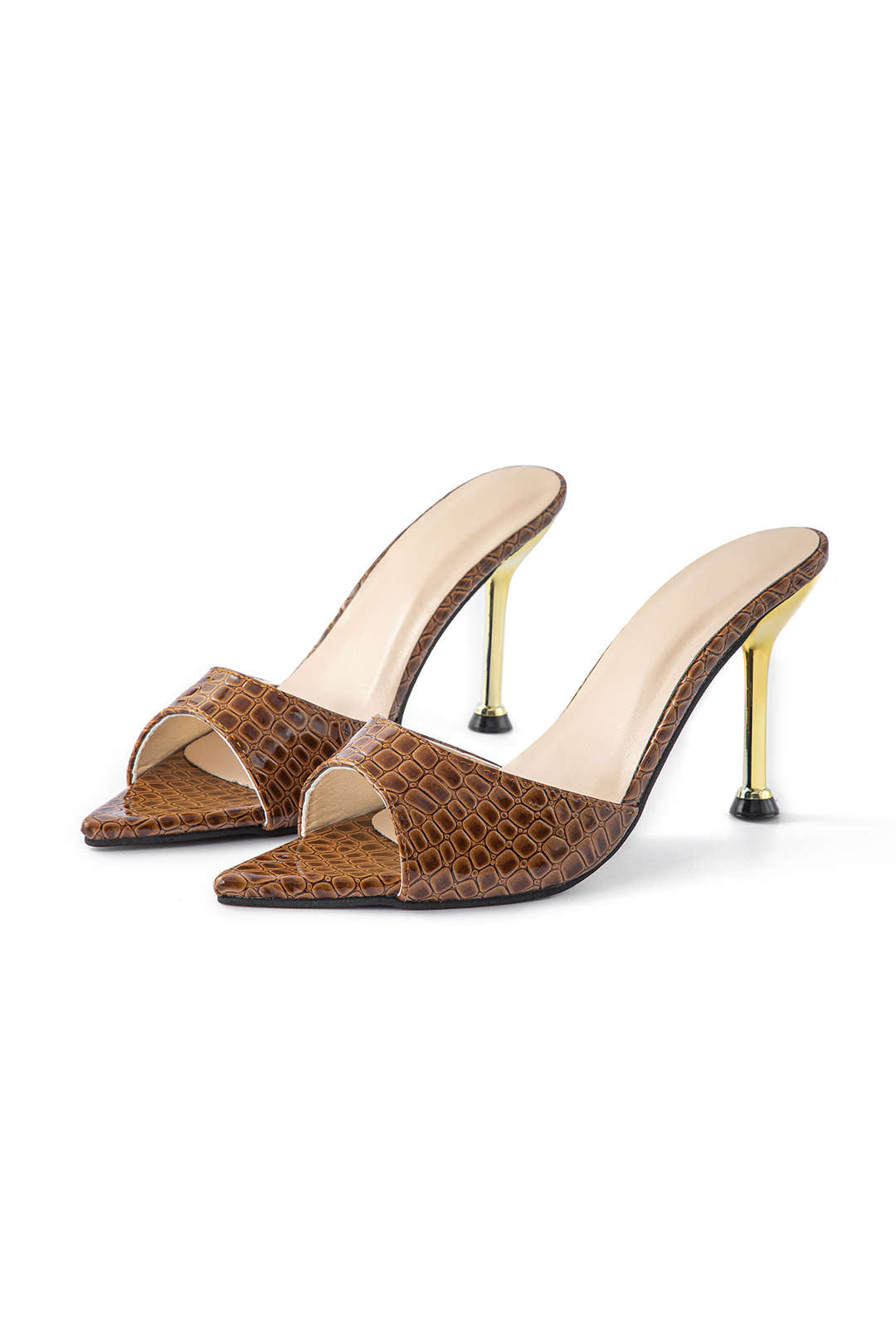 Open Pointed Toe Ankle-strapless High Heels