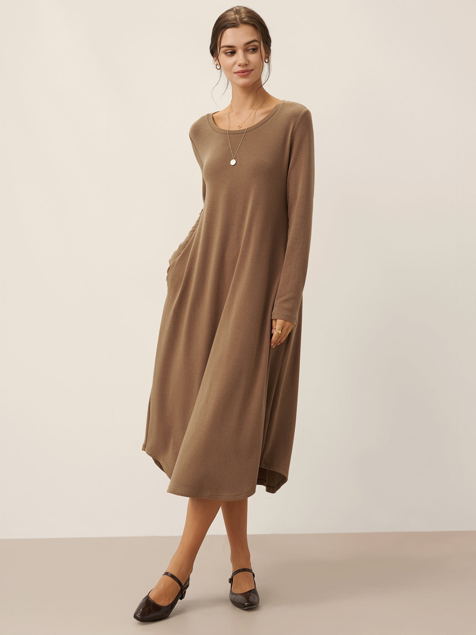 Lenzing Tencel Modal® A-Line Curved Hem Stretch Maxi Dress KAYLA