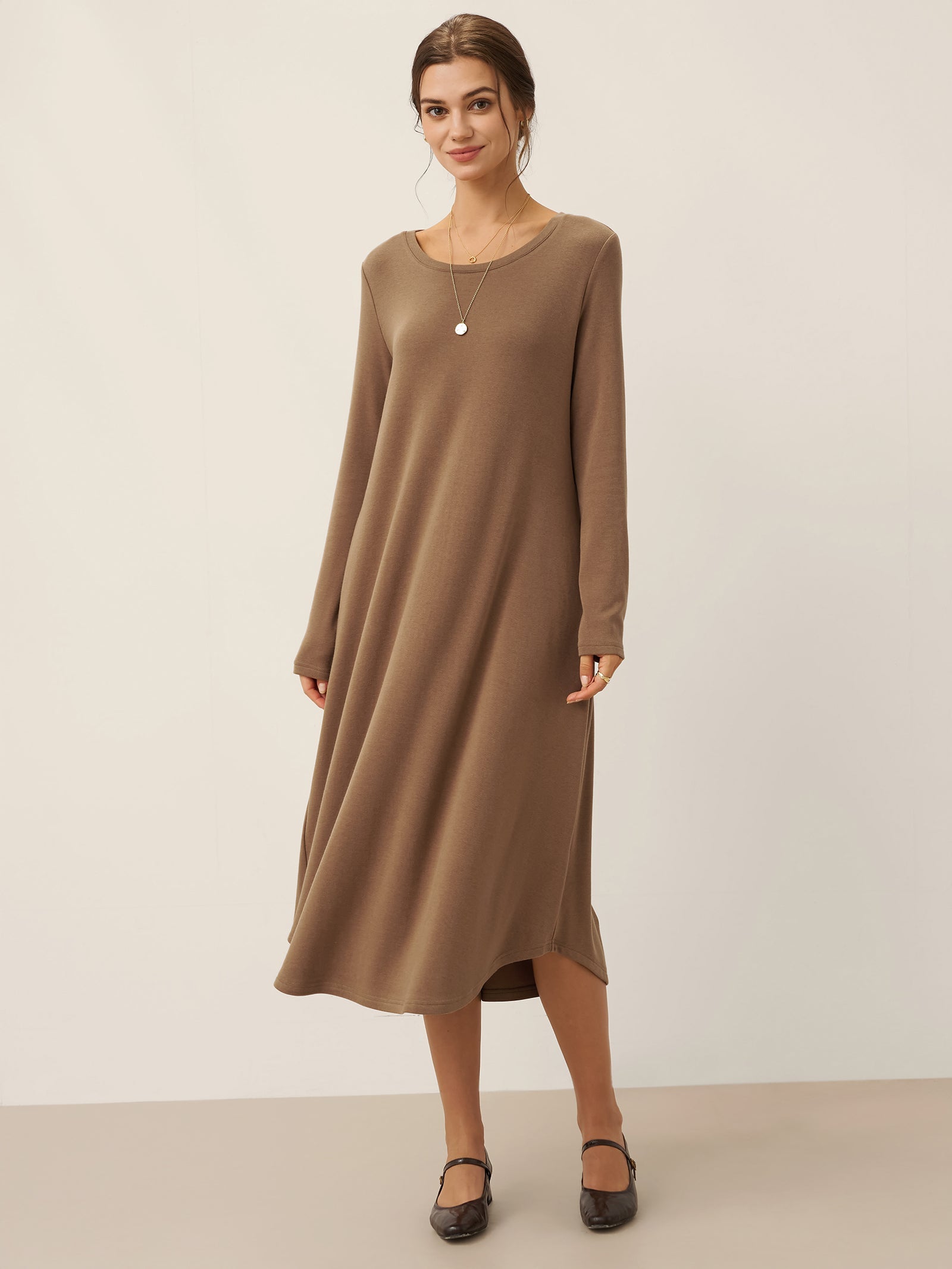 Lenzing Tencel Modal® A-Line Curved Hem Stretch Maxi Dress KAYLA