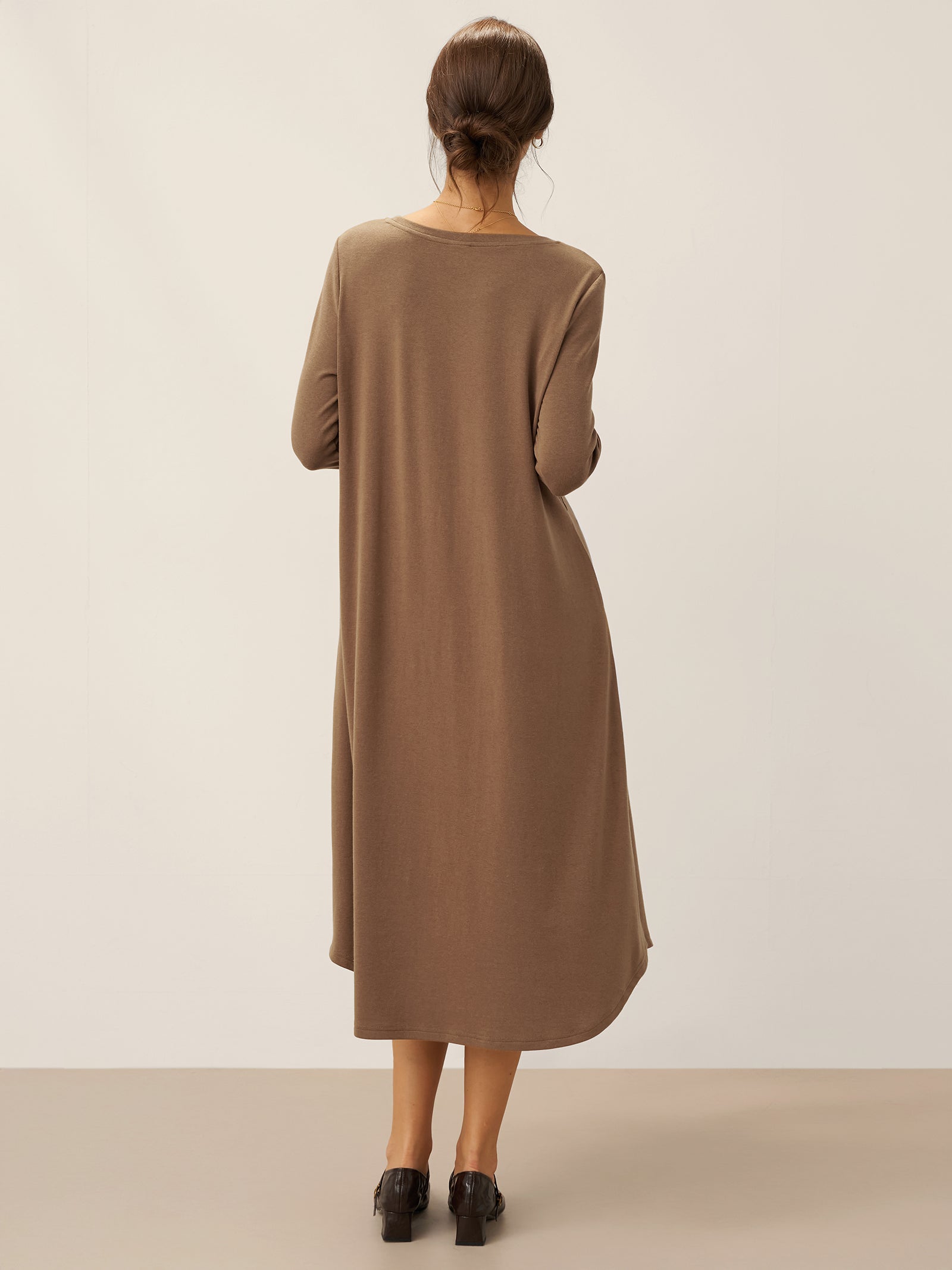 Lenzing Tencel Modal® A-Line Curved Hem Stretch Maxi Dress KAYLA
