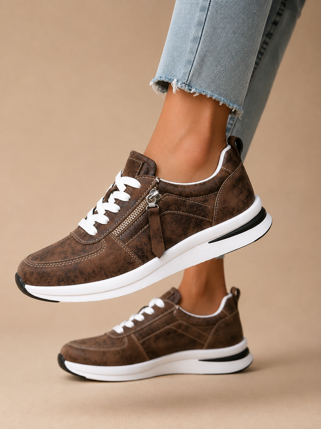 Adele - Zip-Up Orthopedic Sneakers