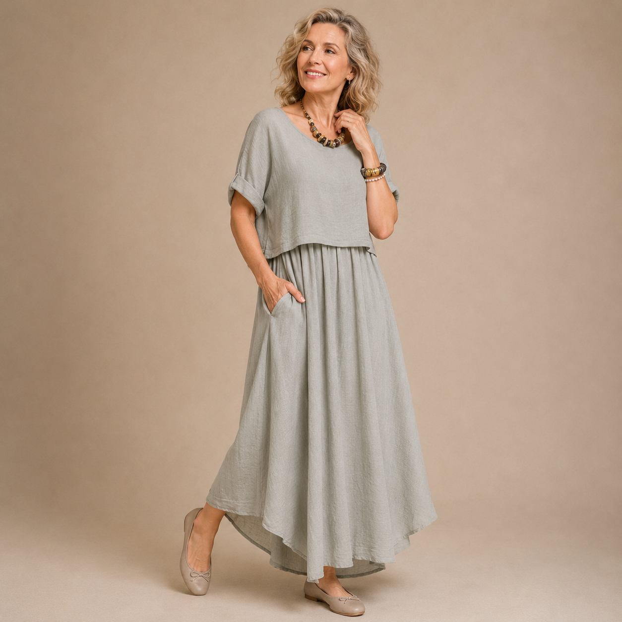 Morocco™ Cotton Linen Set with Layered Style / Two Pieces, Charm that Transcends Borders!