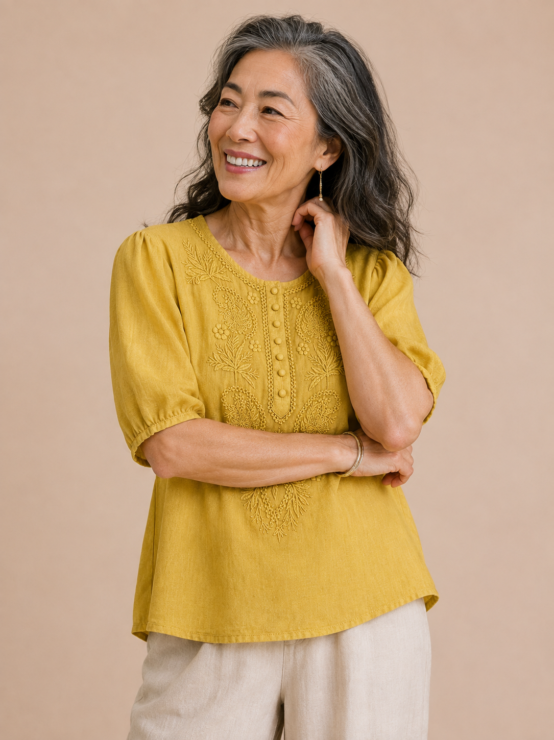 Verena Cotton Linen Blouse