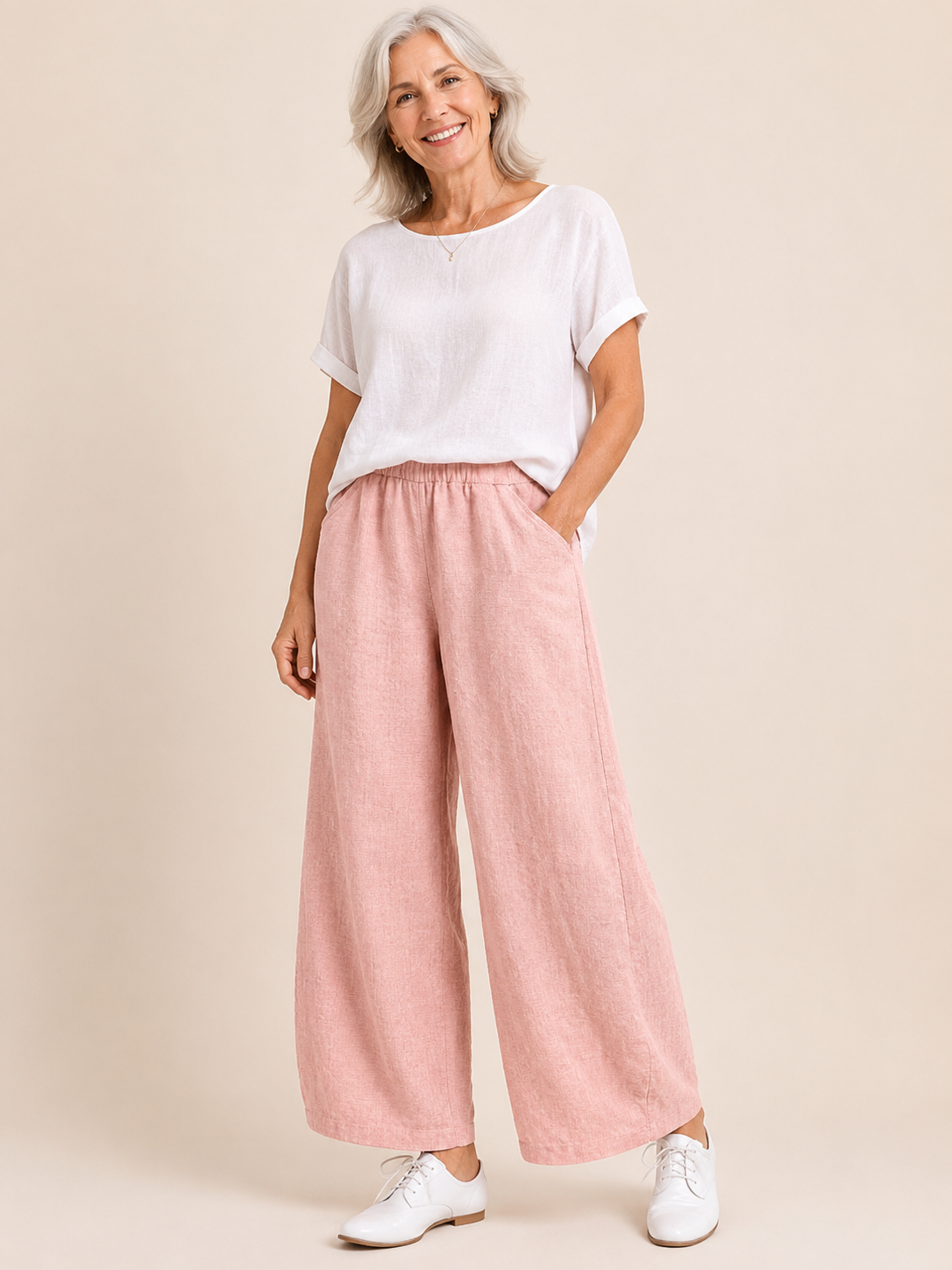 Women's Solid Color with Pockets Summer Loose Pants