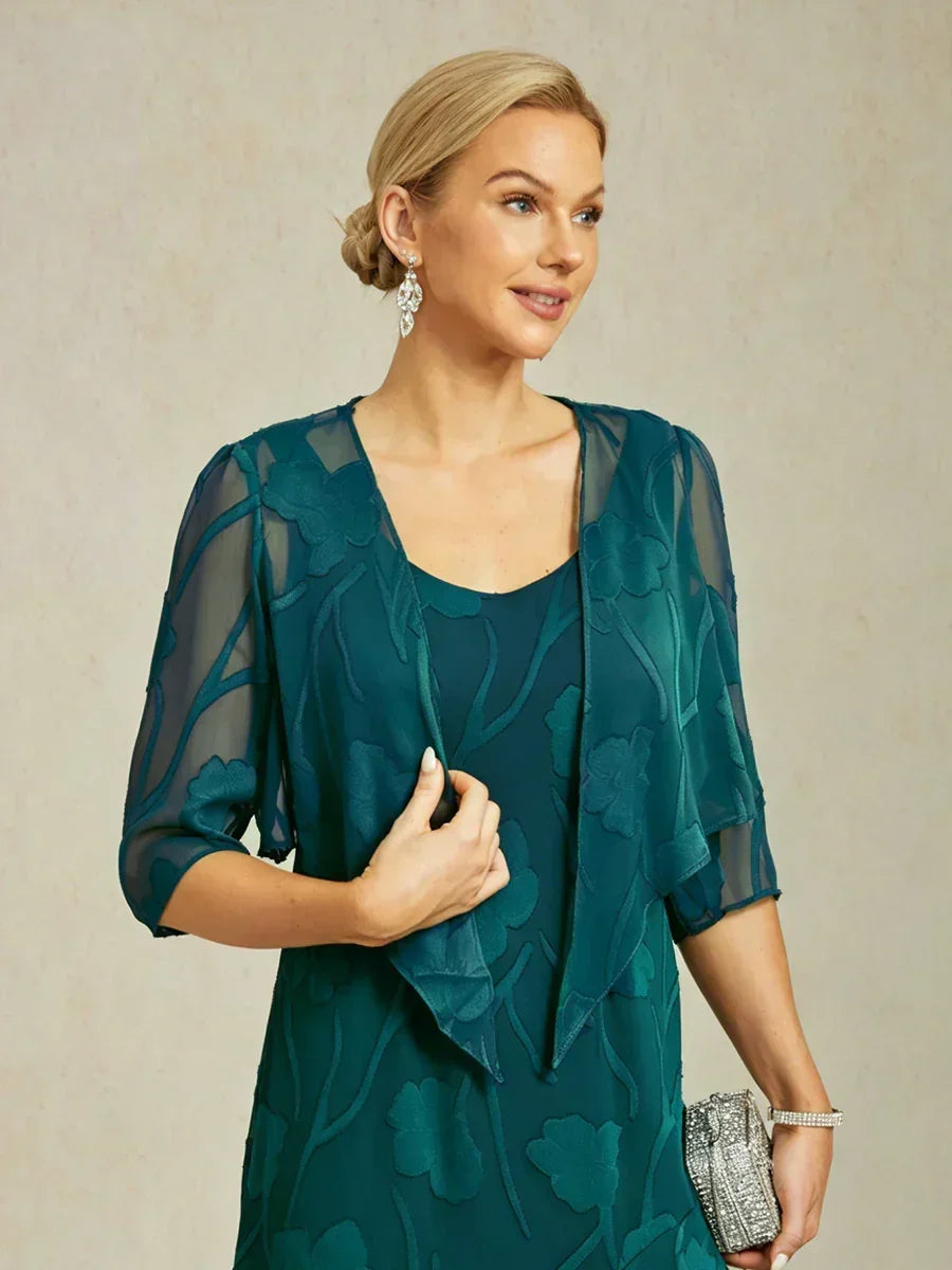 Bloemig Doorschijnend Chiffon 3/4-mouwen Bolero
