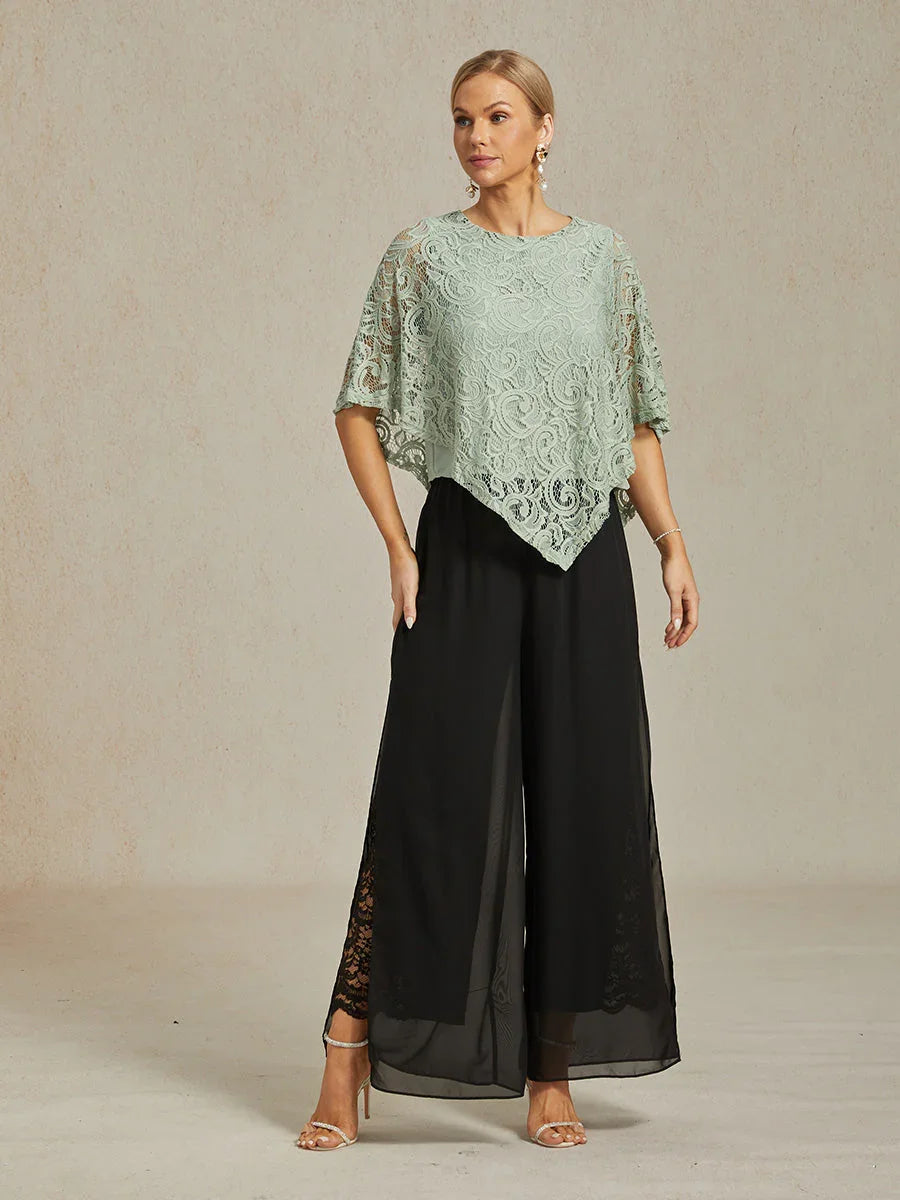 Elegante kanten top met vleermuismouwen