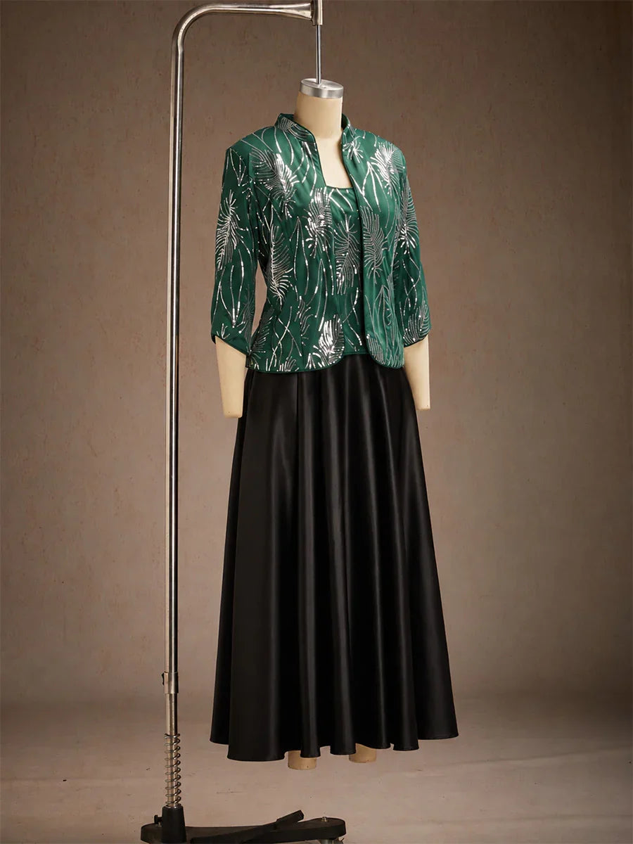Elegant Twinset Met Mandarijnkraag En Pailletten